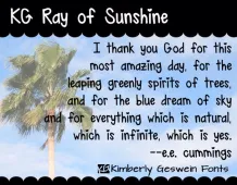 KG Ray of Sunshine Font