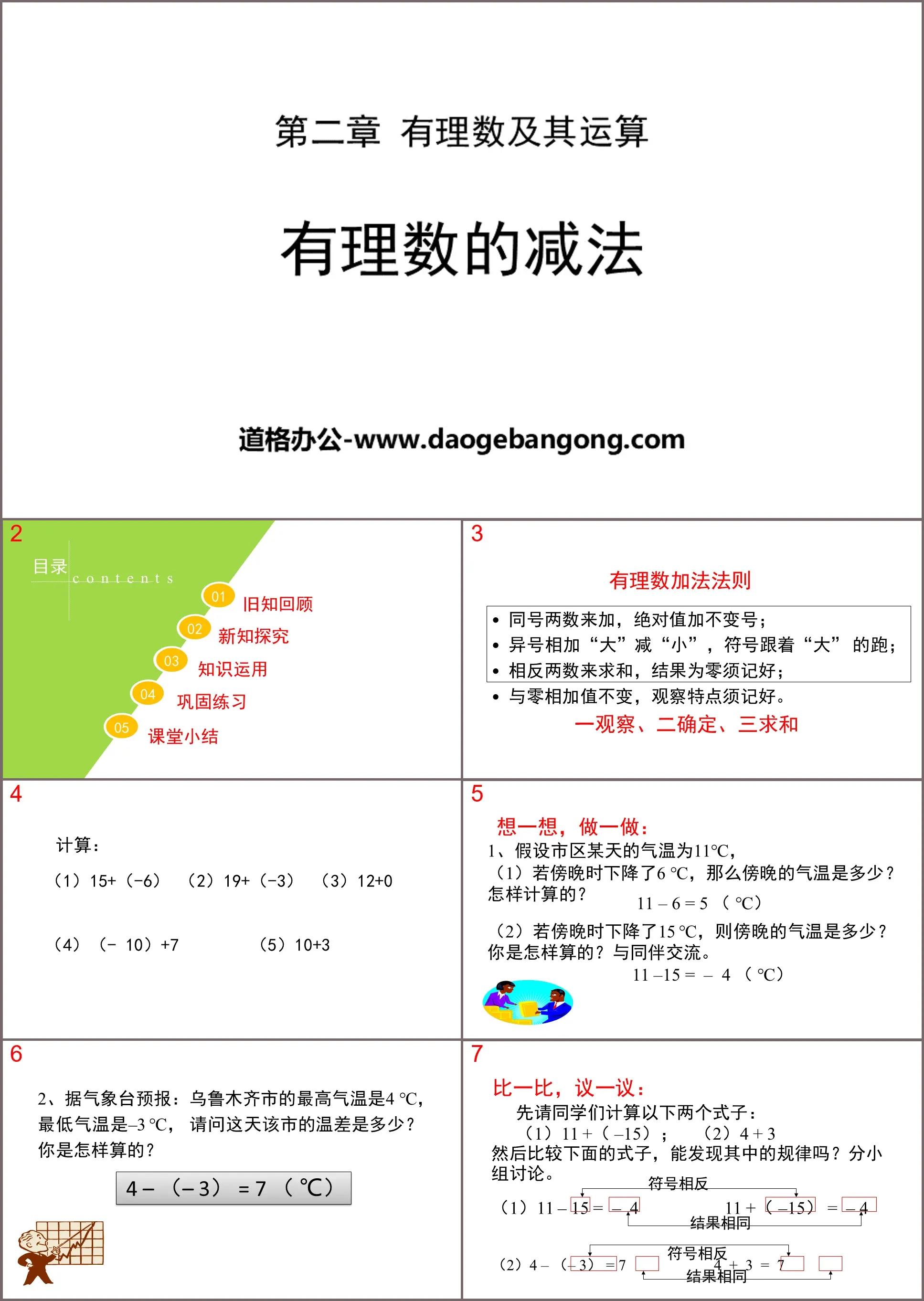 《有理数的减法》有理数及其运算PPT下载