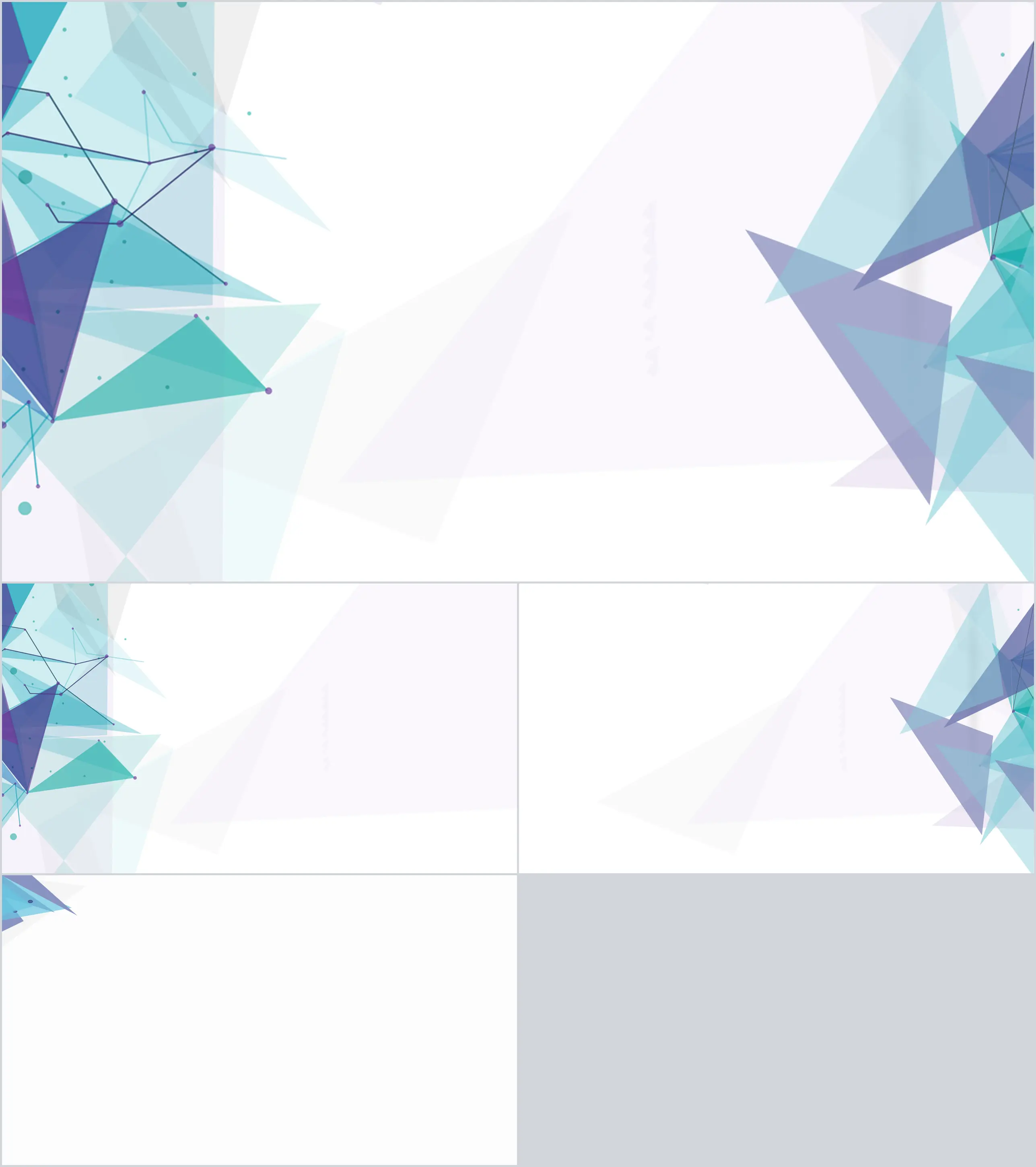 Polygonal PPT background picture in blue and green colors