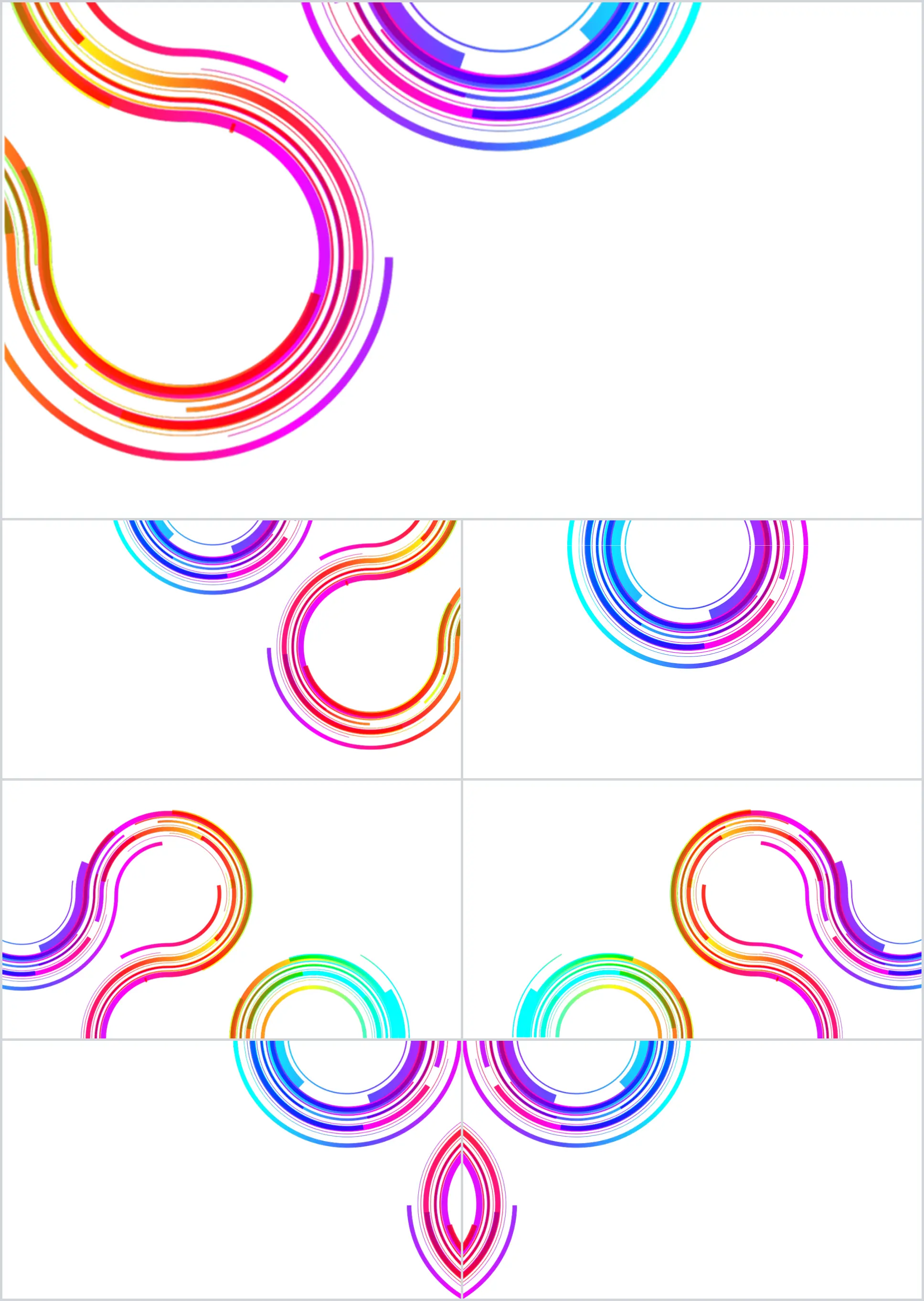 20 colorful abstract curve PPT background pictures