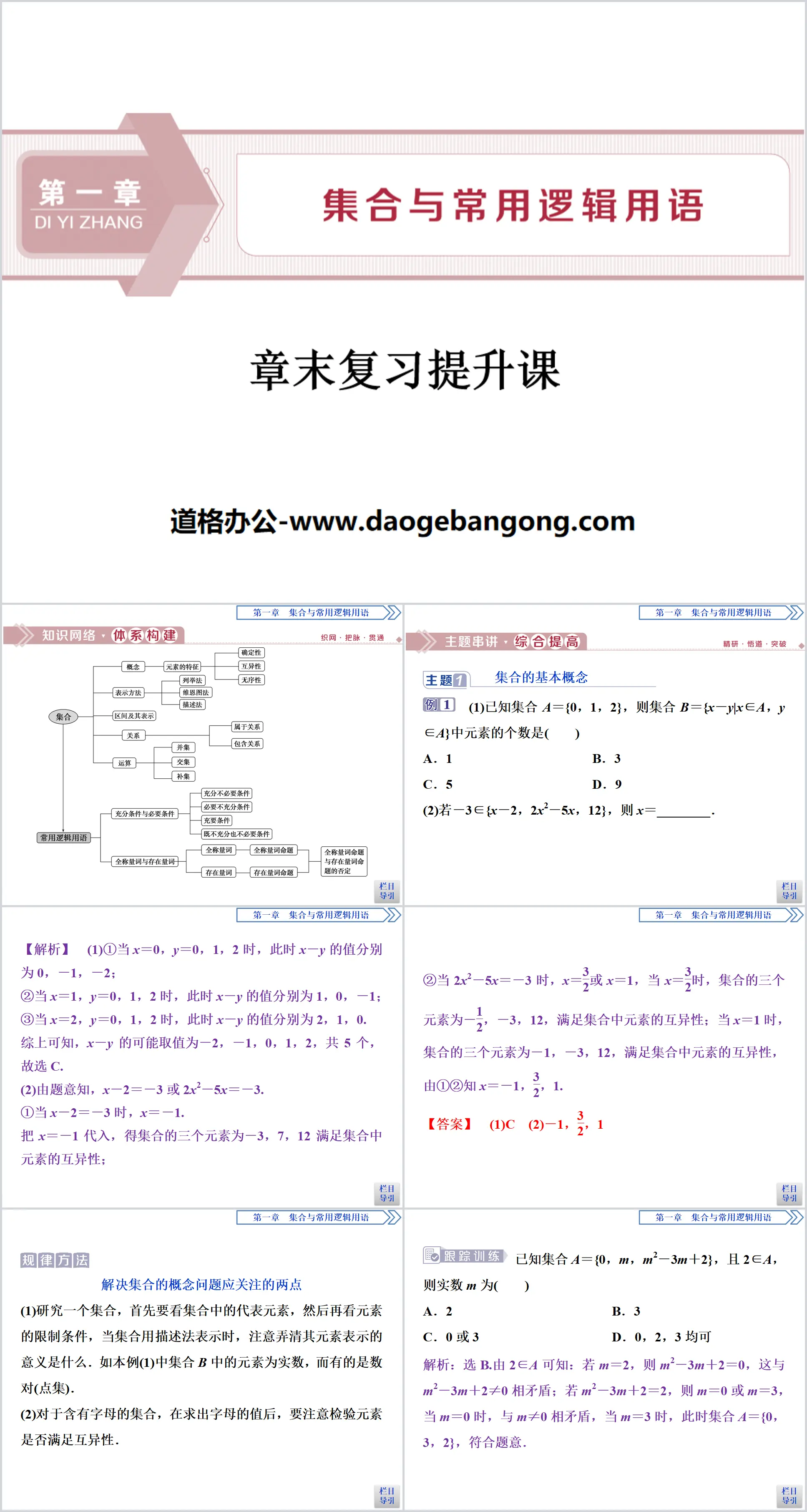 "End-of-Chapter Review and Improvement Course" Collection and Commonly Used Logic Phrases PPT