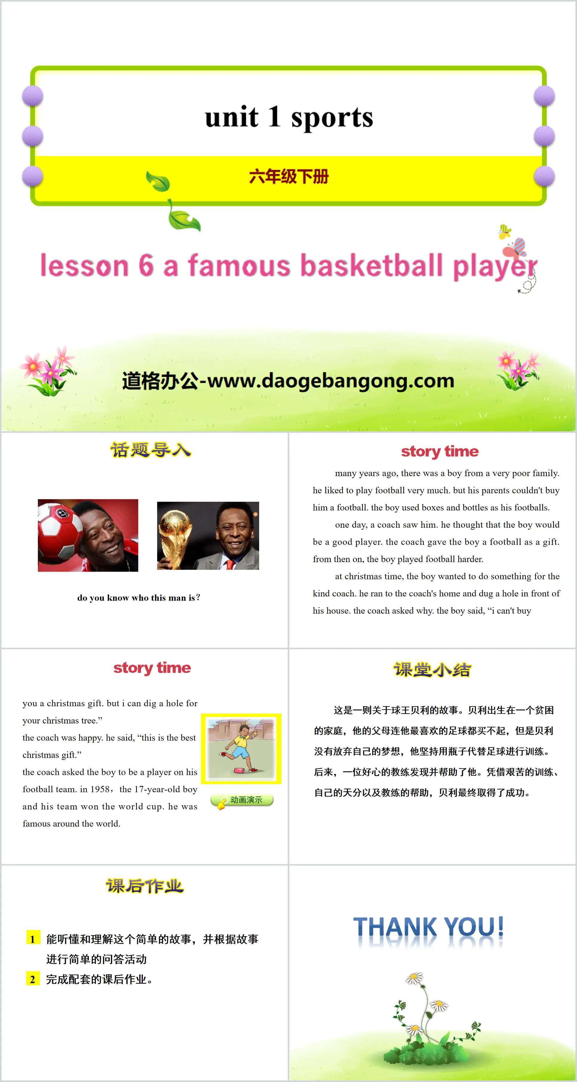 《A Famous Football Player》Sports PPT课件
