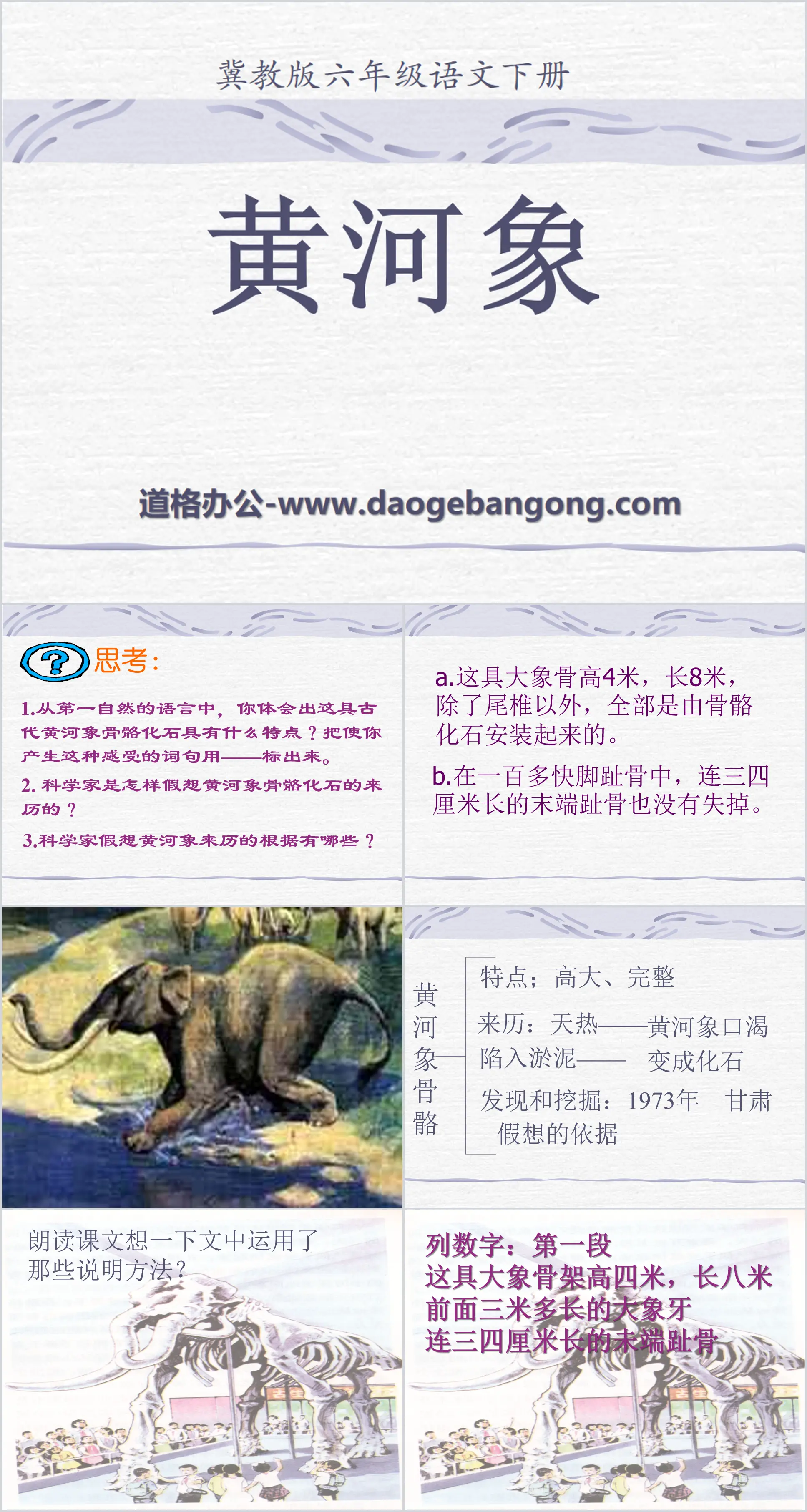 "Yellow River Elephant" PPT courseware 5