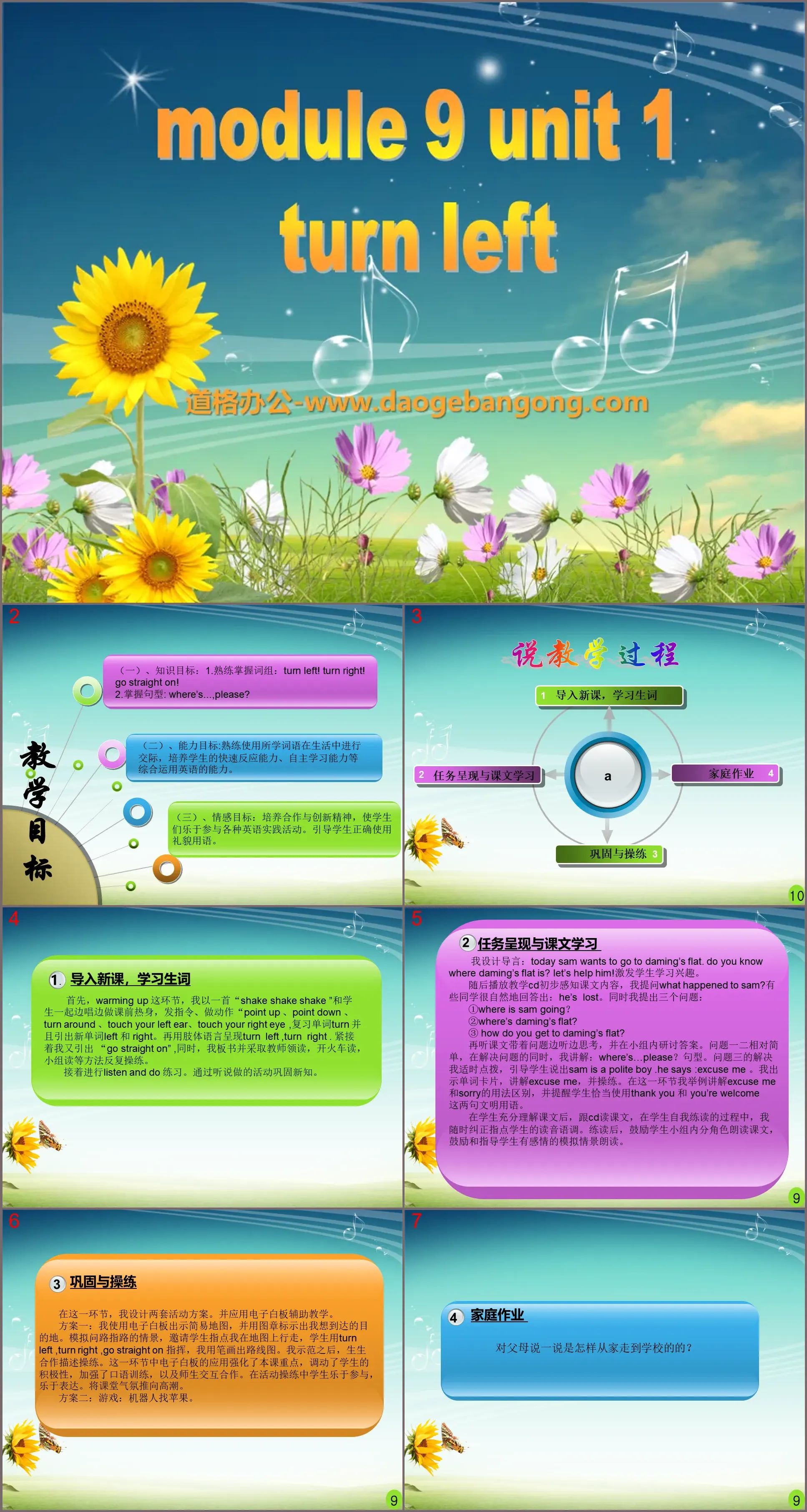 "Turn left" PPT courseware