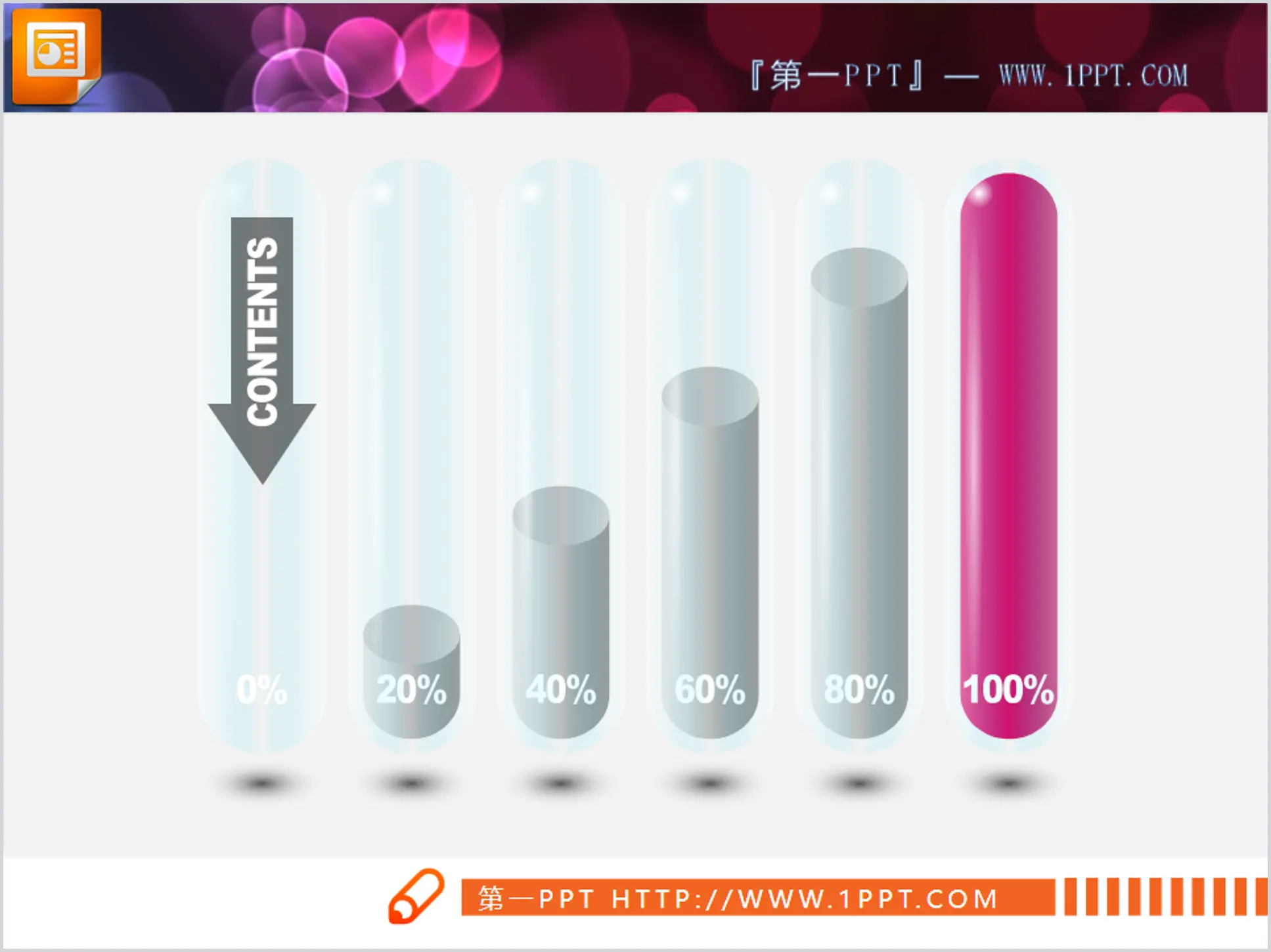 Personalized slide histogram with glass transparent texture