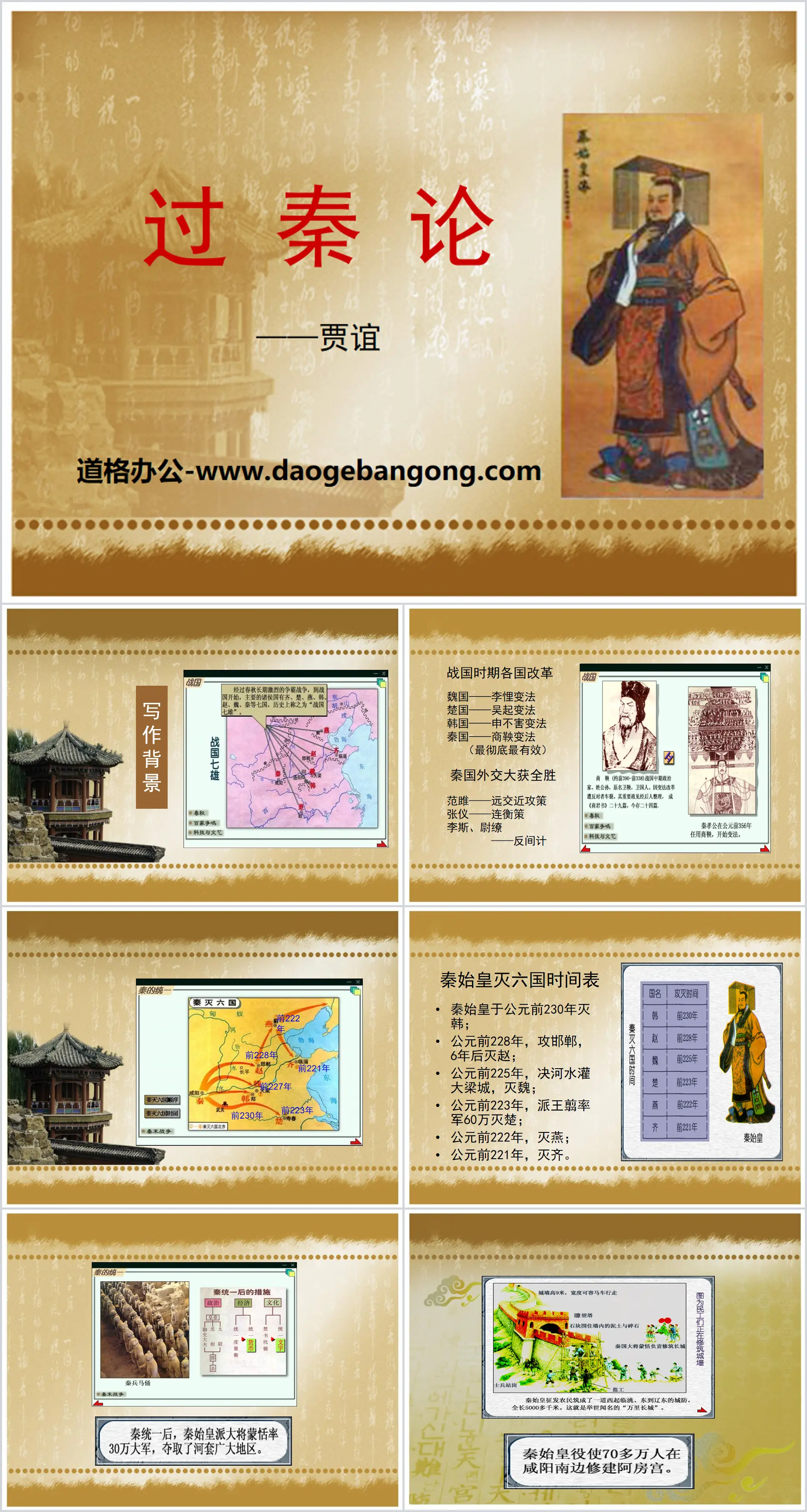 "On the Passage of Qin" PPT teaching courseware