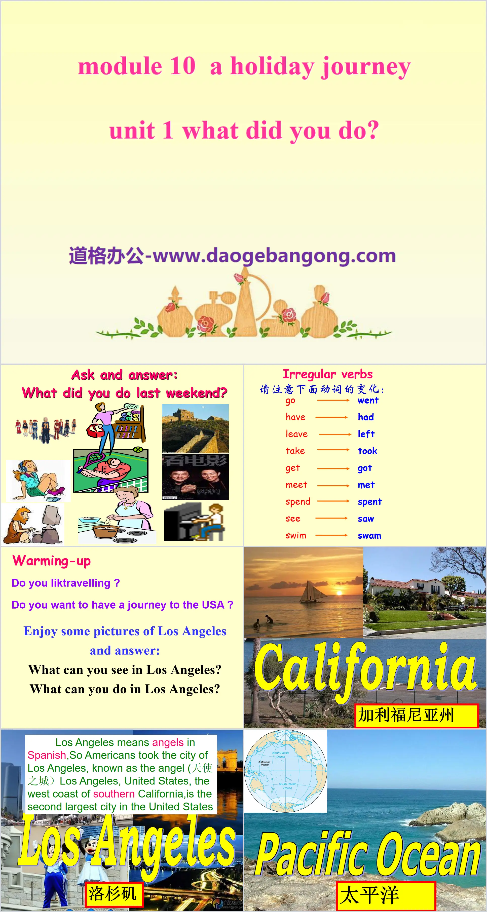 "What did you do?" A holiday journey PPT courseware 2