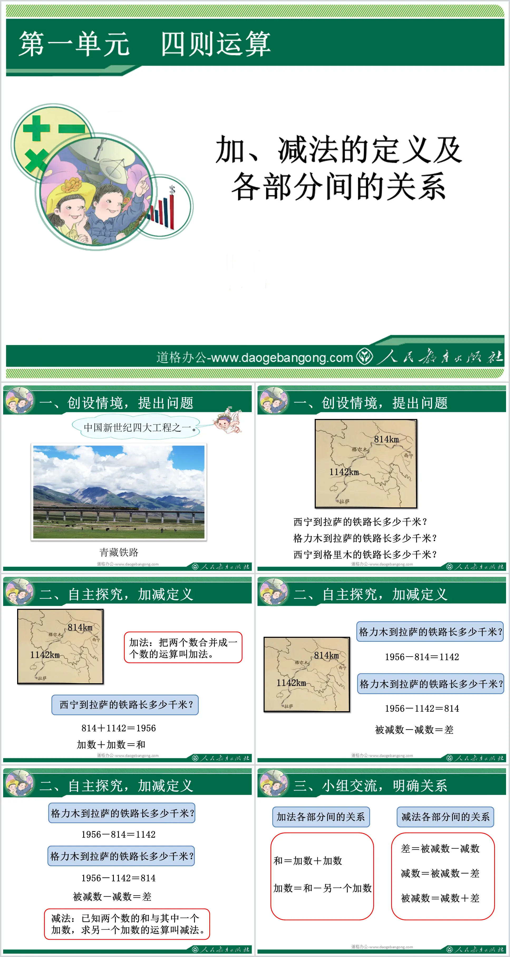 《加、減法的定義及各部份間的關係》四則運算PPT課件