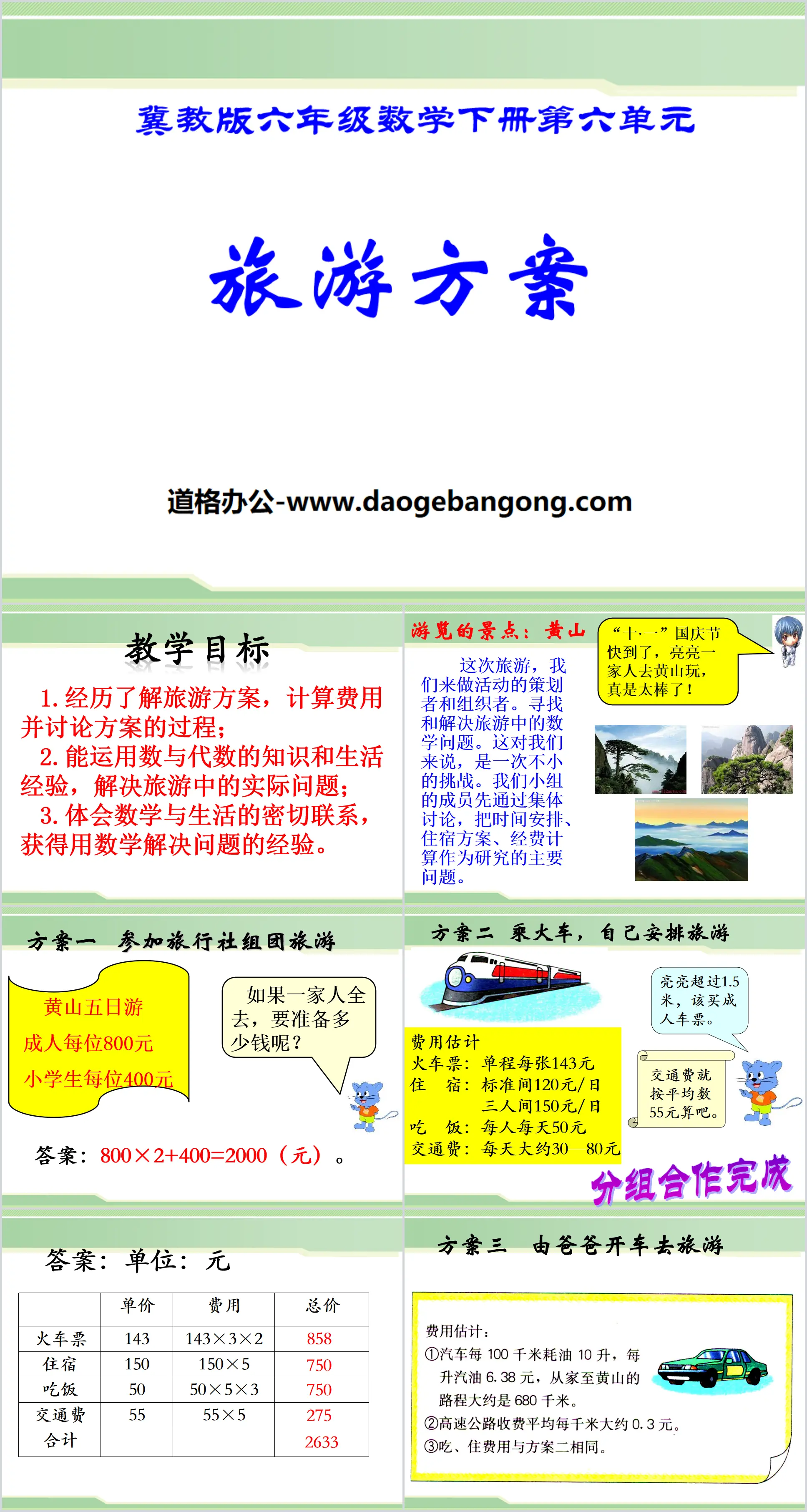 《旅遊方案》PPT