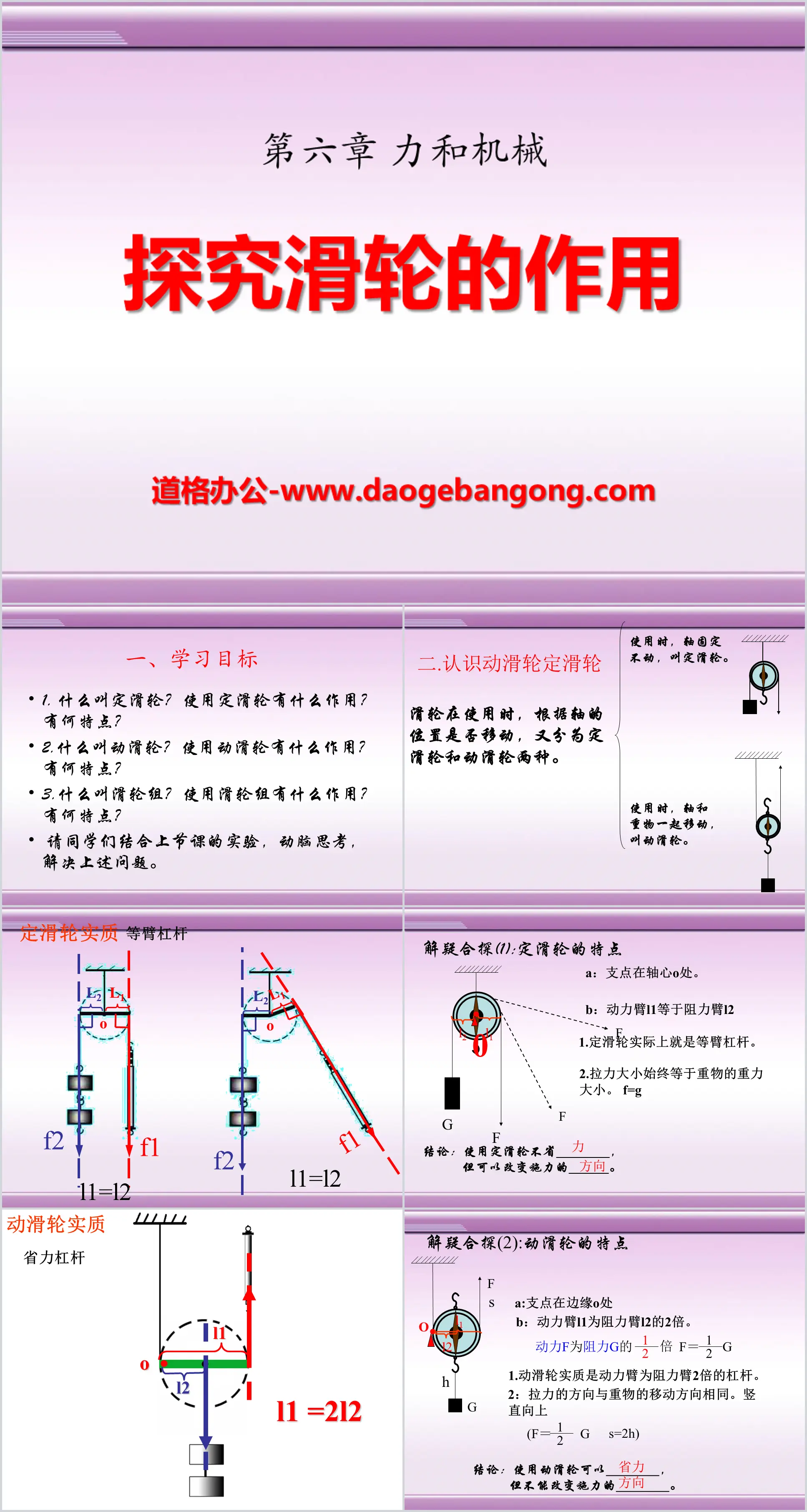 《 力和机械  探究滑轮的作用 》PPT