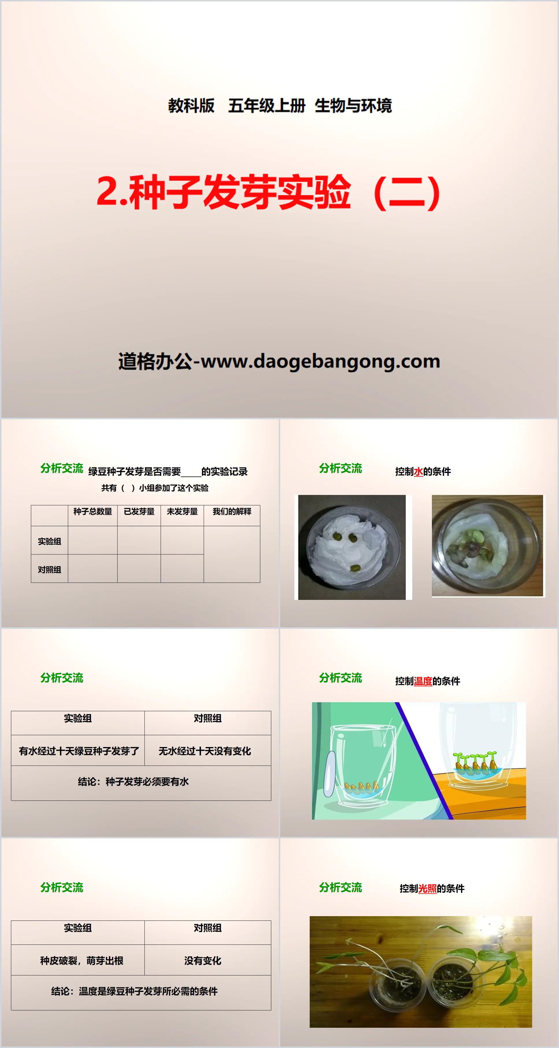 《种子发芽实验(二)》生物与环境PPT教学课件
