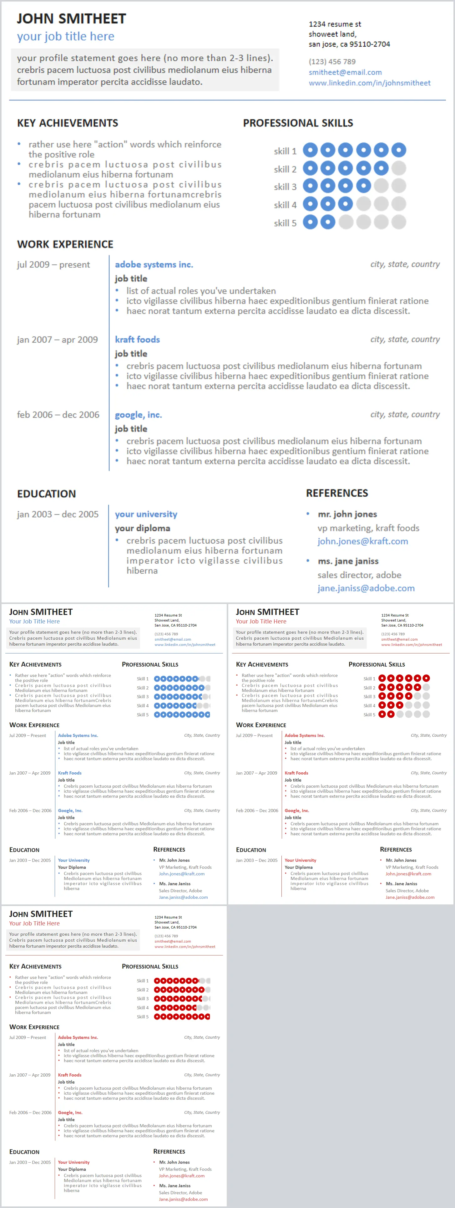 Pure white background English resume PPT template