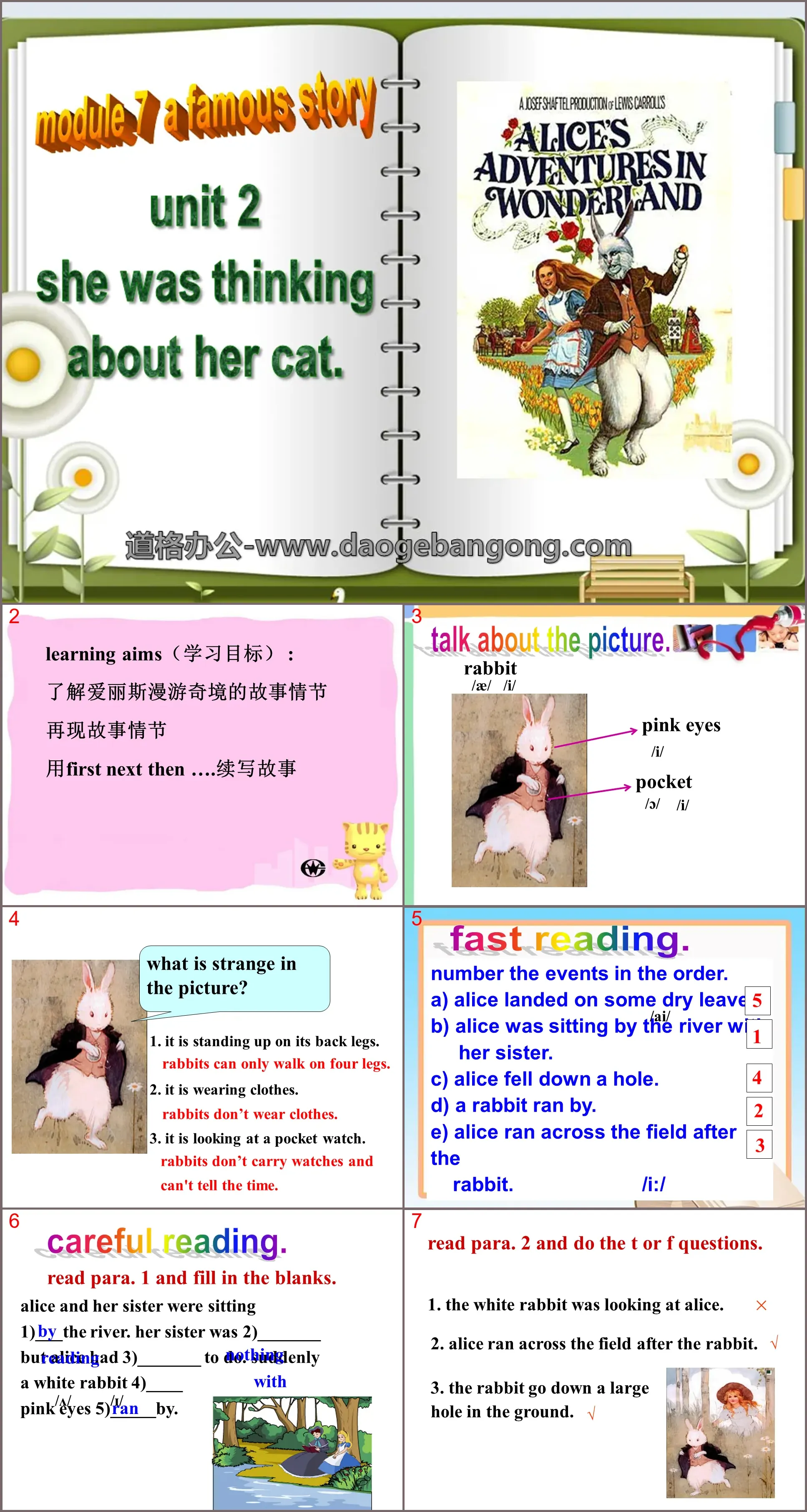 《She was thinking about her cat》A famous story PPT課件