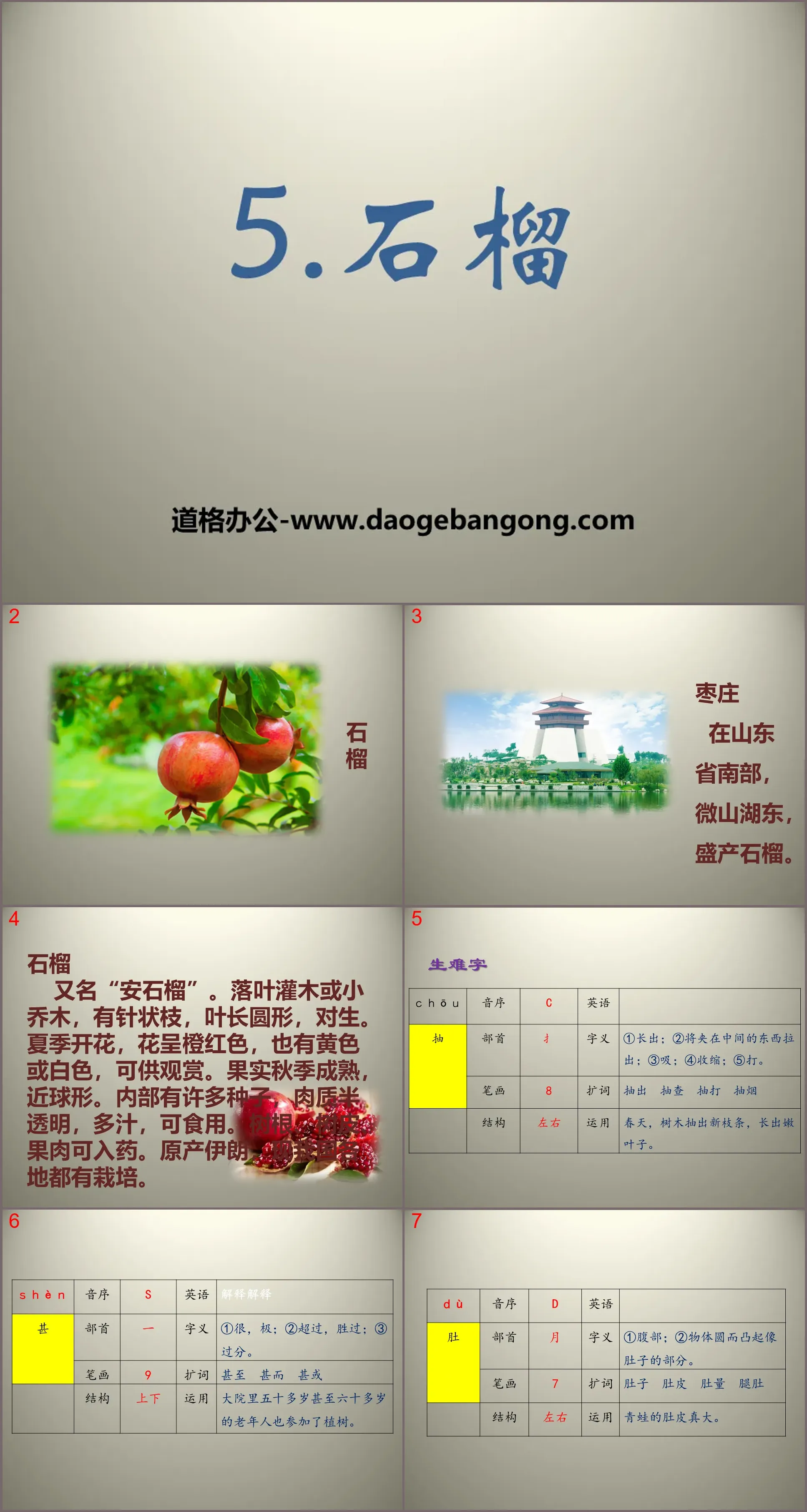 《石榴》PPT