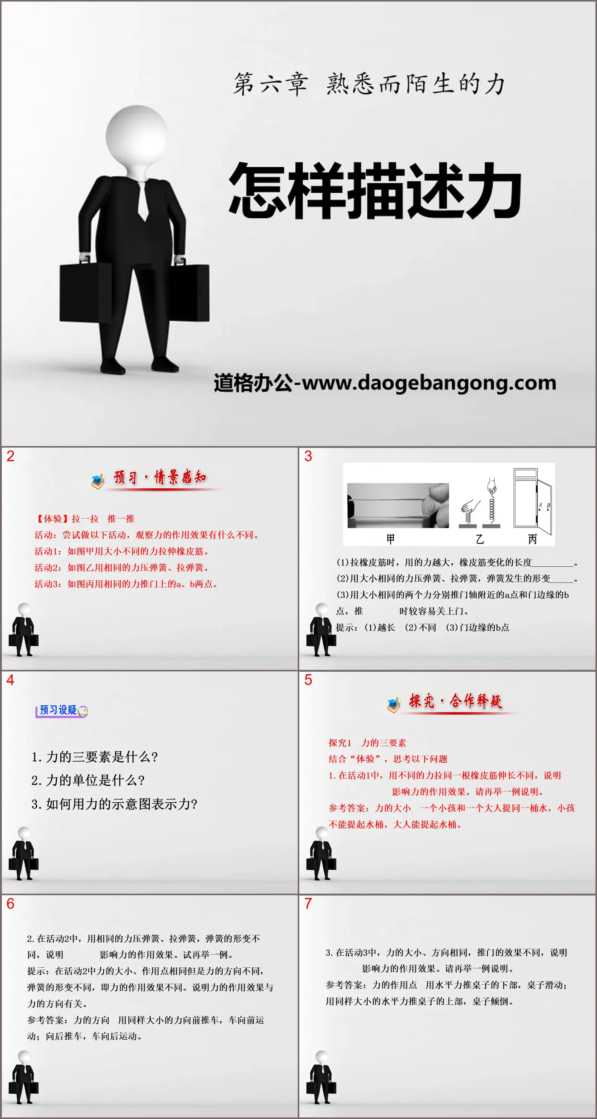 《怎样描述力》熟悉而陌生的力PPT课件