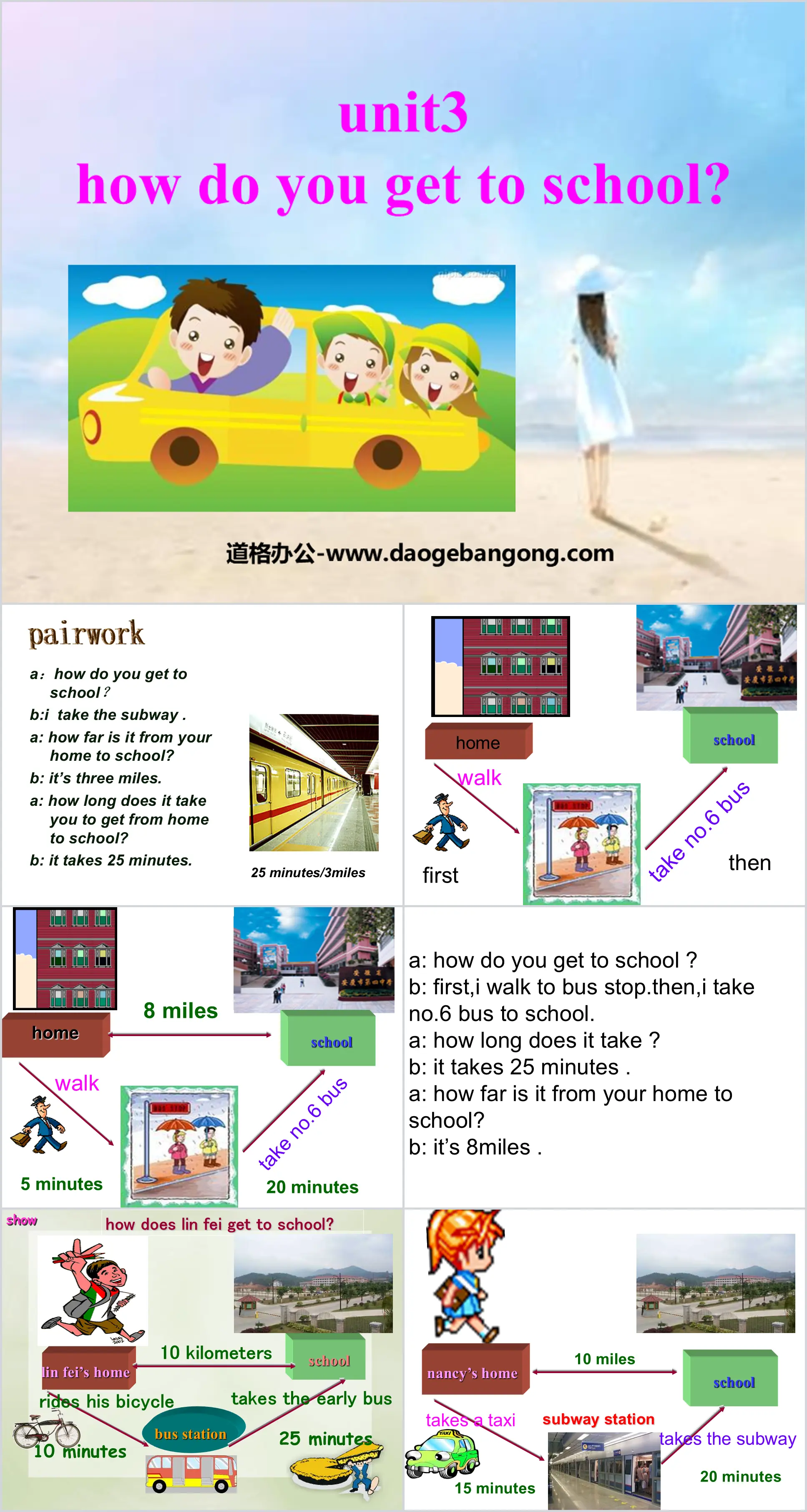 《How do you get to school?》PPT课件5
