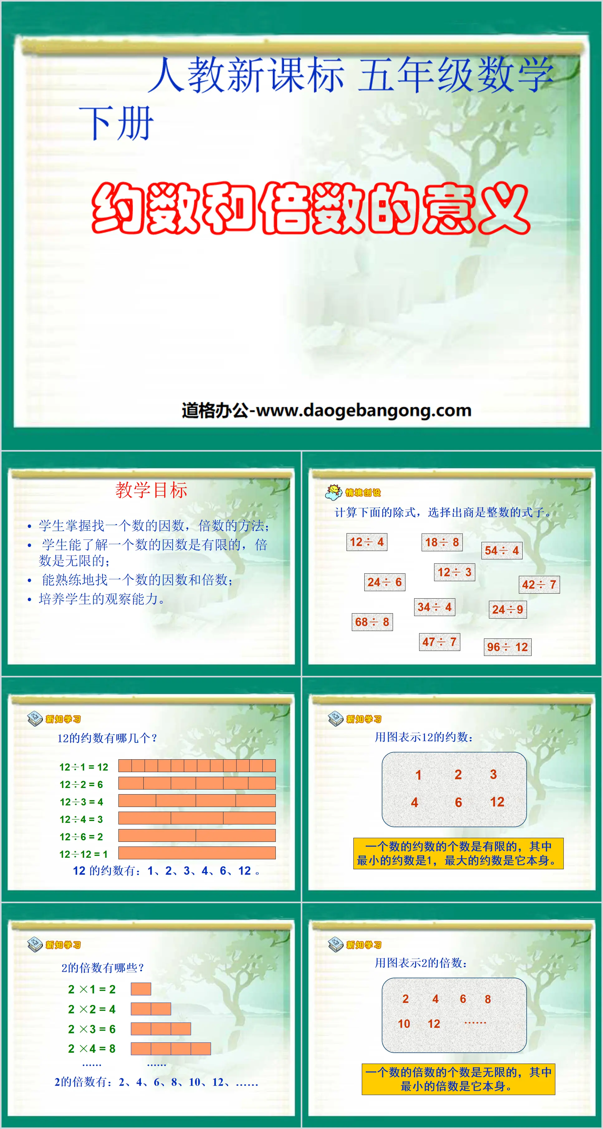 《約數與倍數的意義》因數與倍數PPT課件