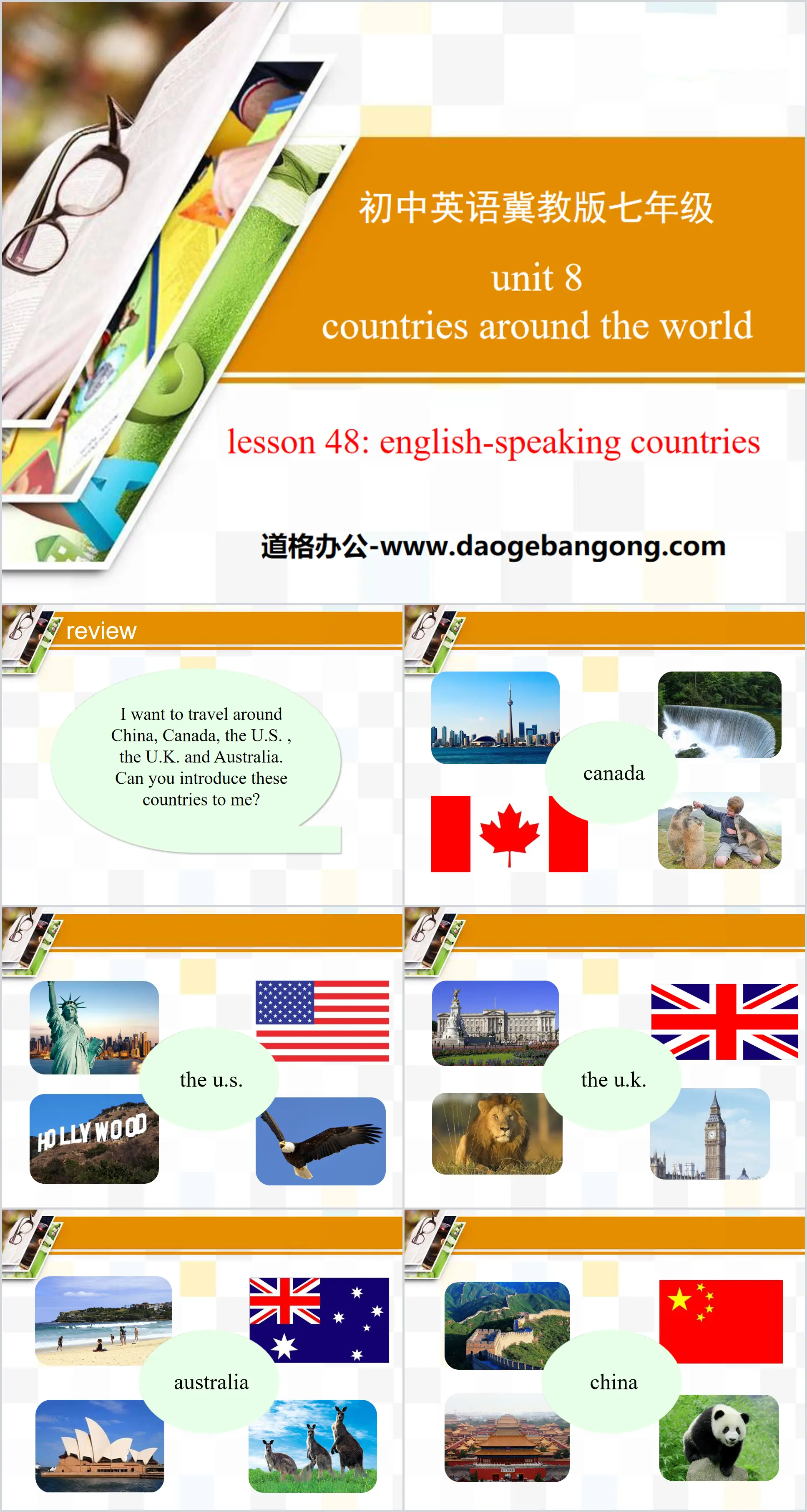 《English-Speaking Countries》Countries around the World PPT