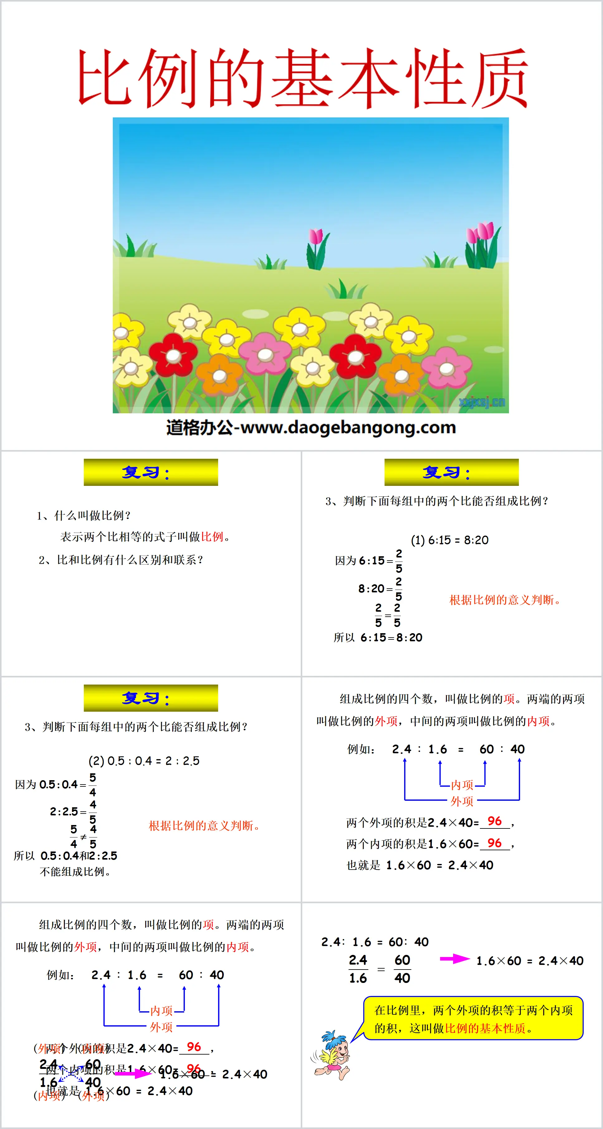 "Basic Properties of Proportion" Proportion PPT Courseware 3