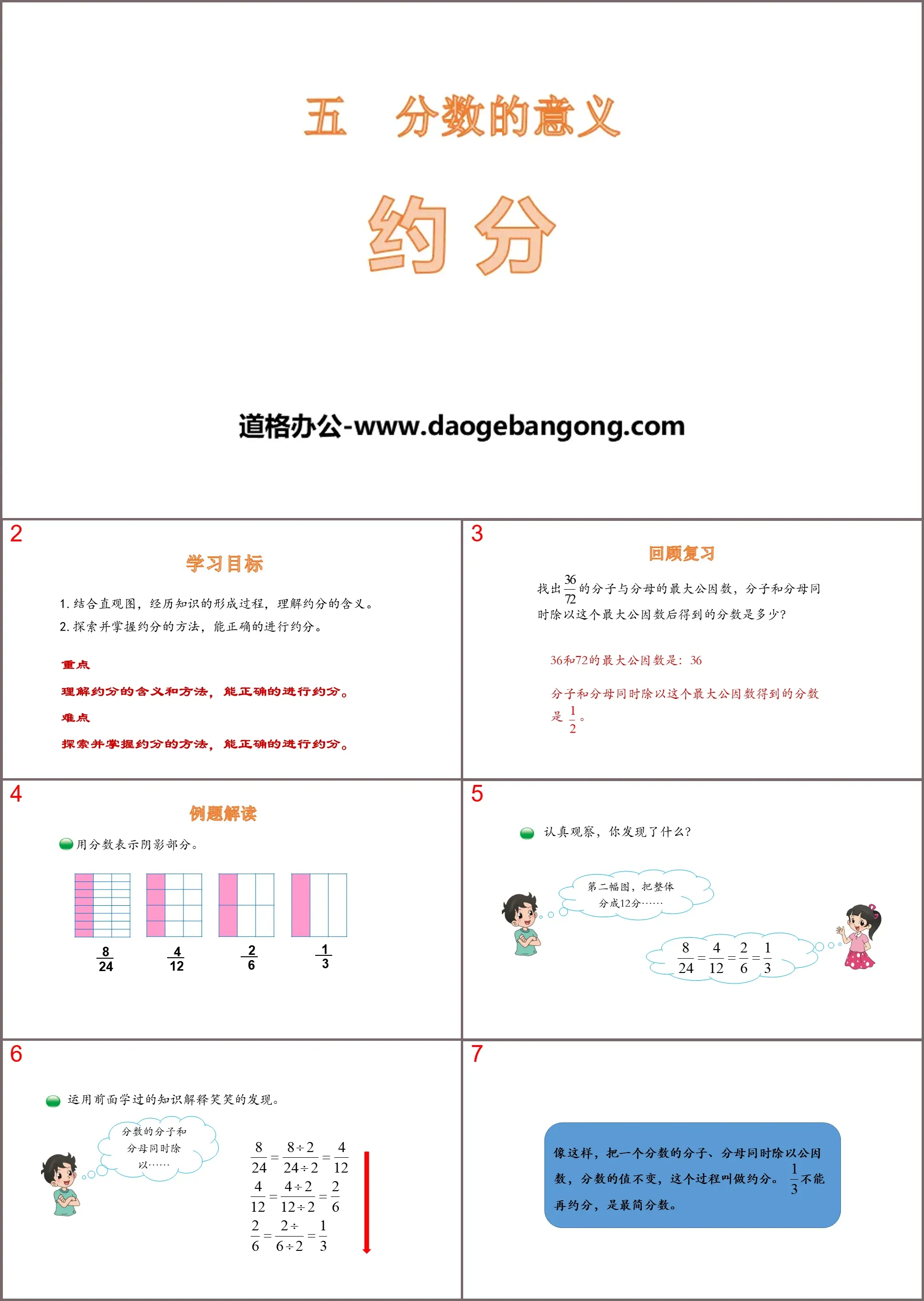 《约分》分数的意义PPT教学课件