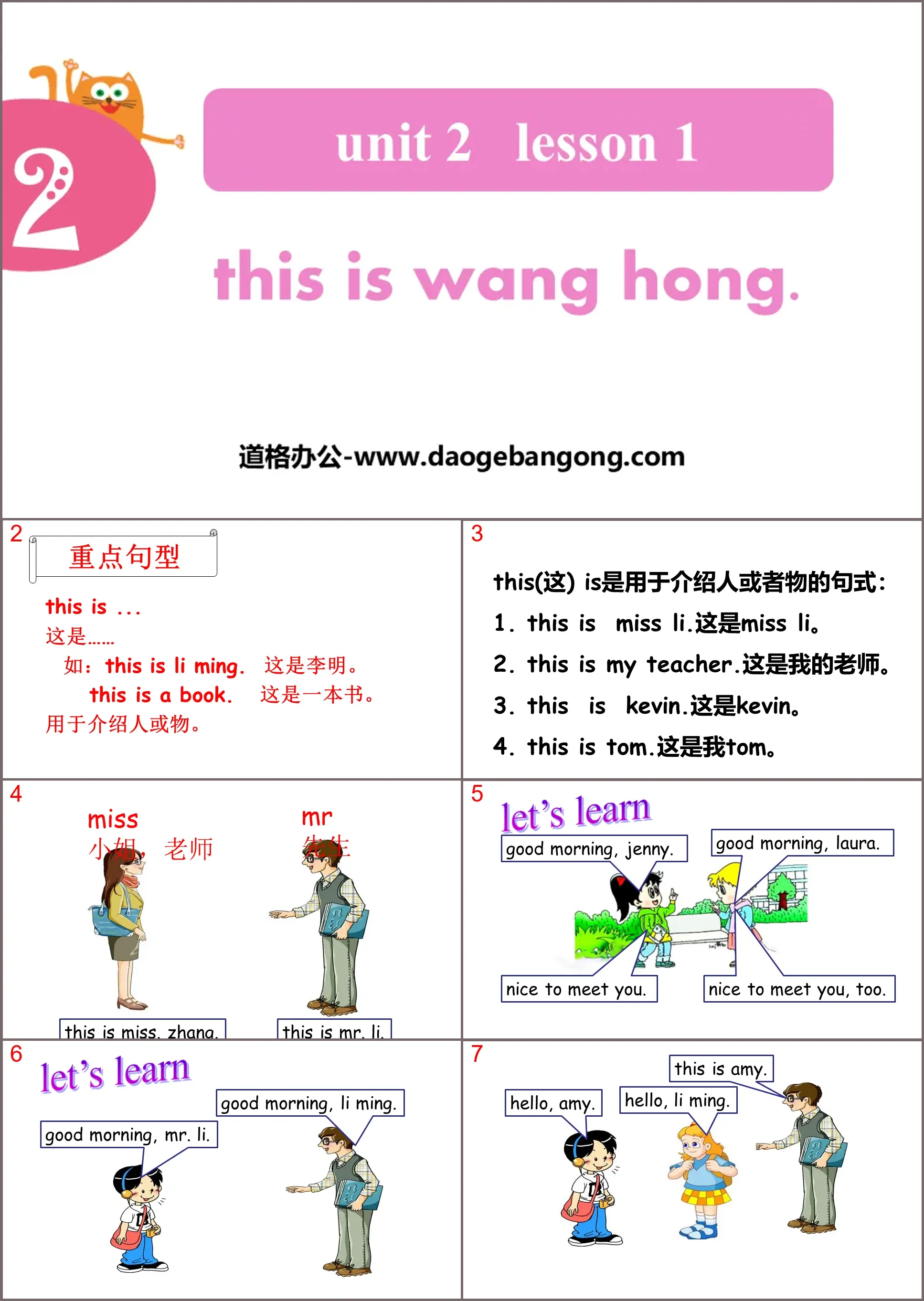 "This is Wang Hong" Introduction PPT courseware