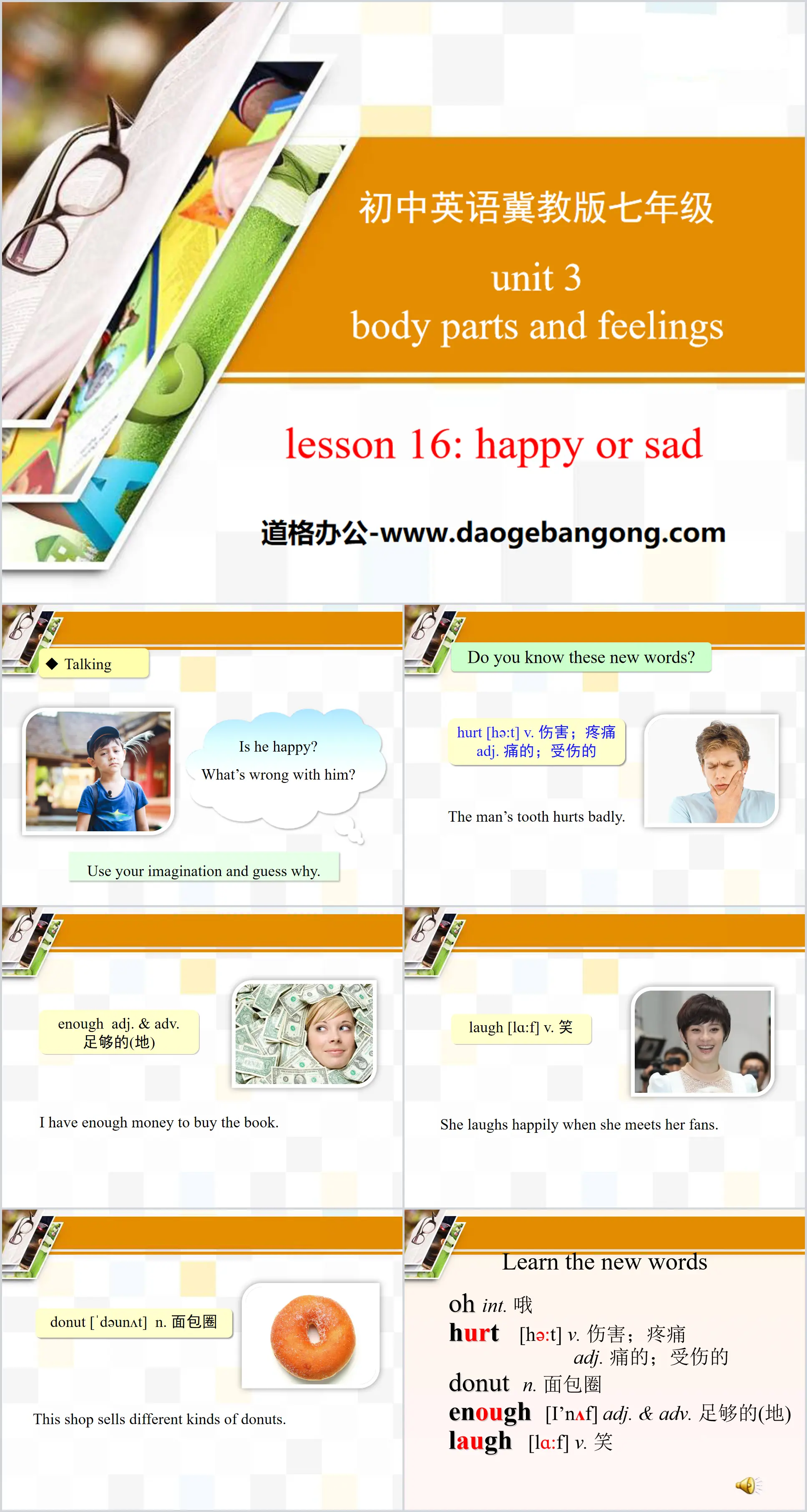 《Happy or Sad》Body Parts and Feelings PPT