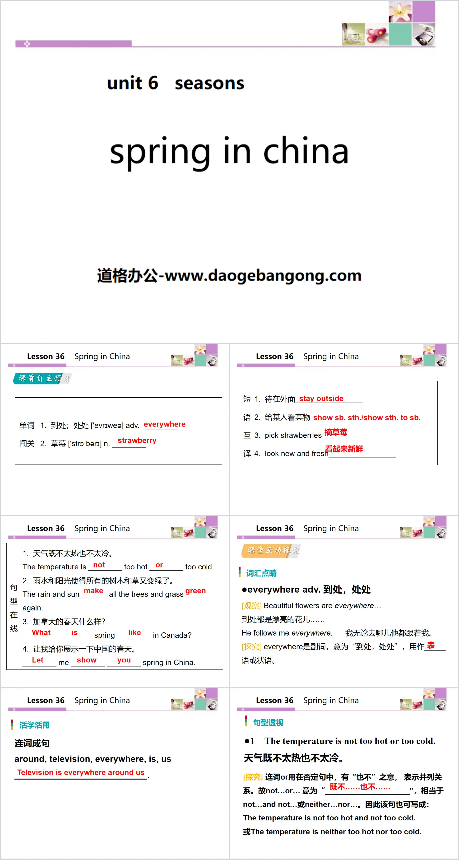 Présentation PowerPoint sur « Le printemps en Chine »