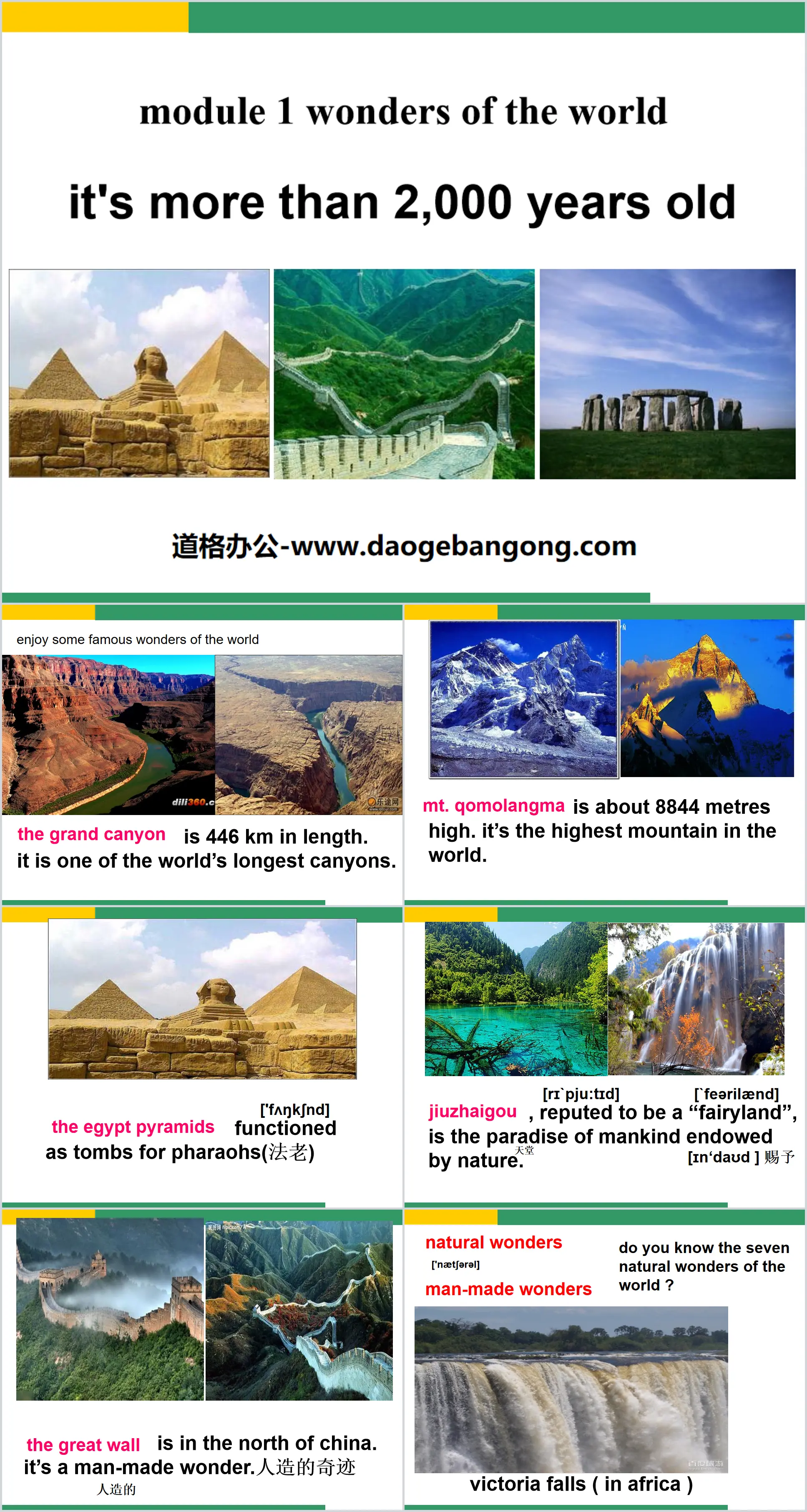 "It's more than 2,000 years old" Wonders of the world PPT courseware 3