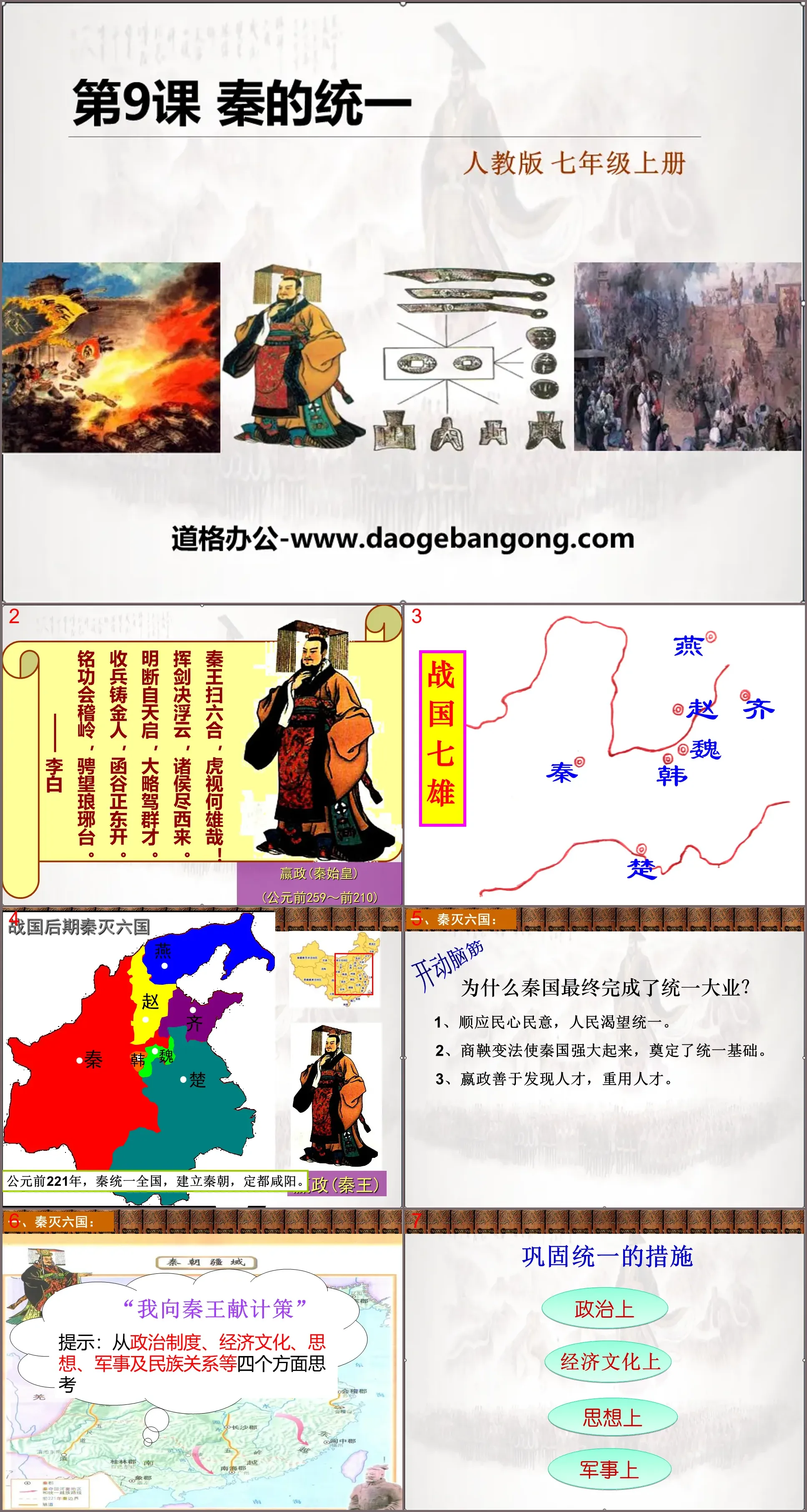 "Qin Unified China" PPT download