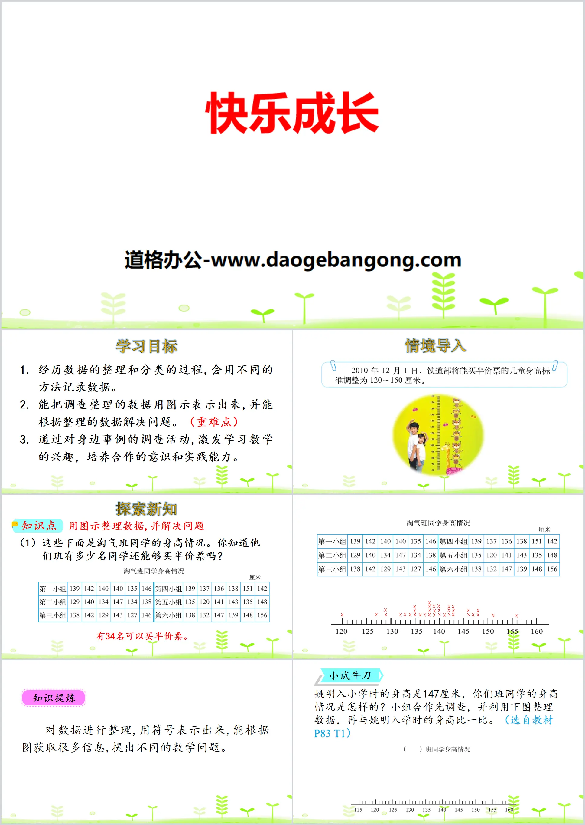 《快樂成長》數據的整理和表示PPT下載