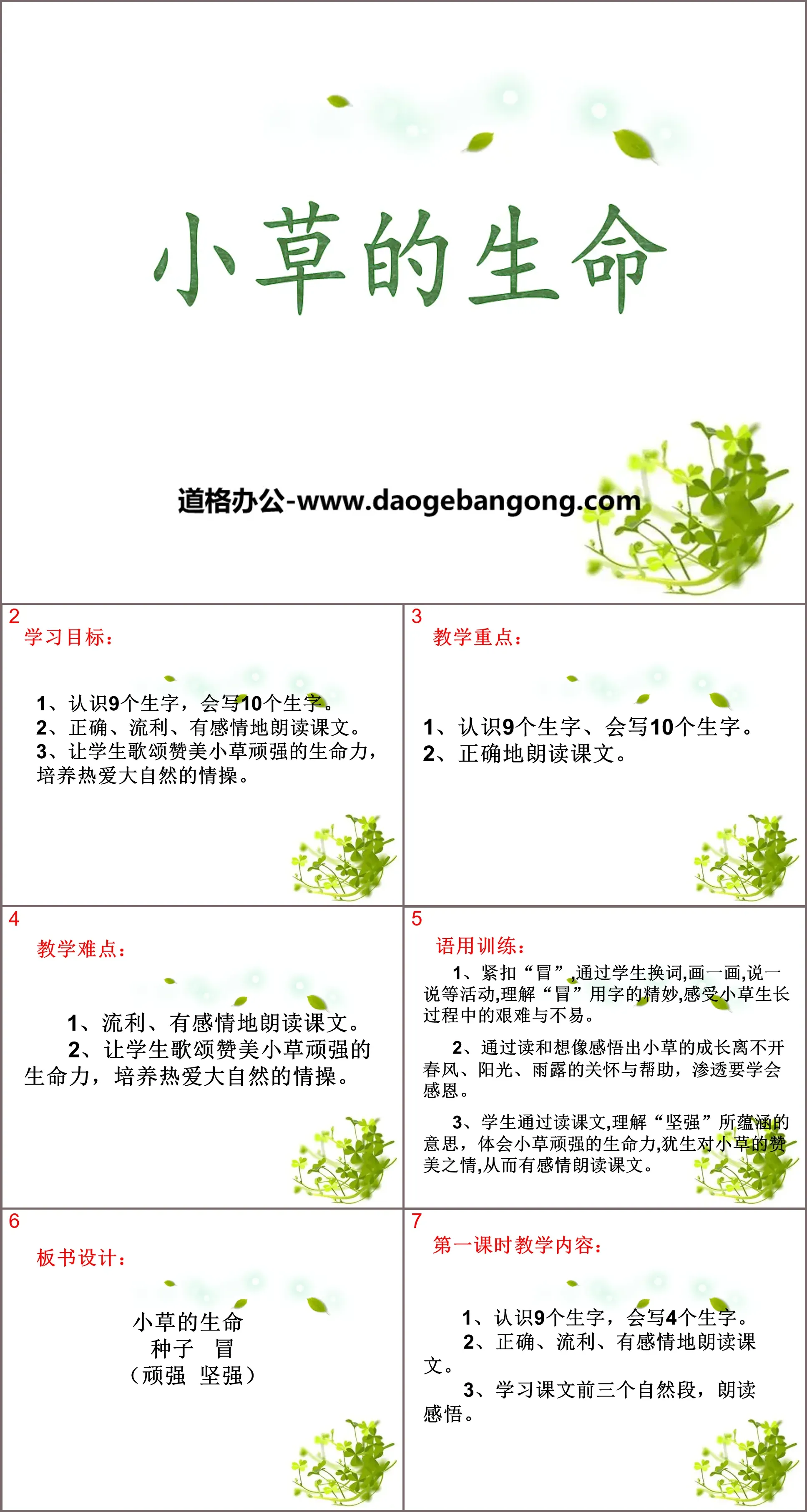 《小草的生命》PPT