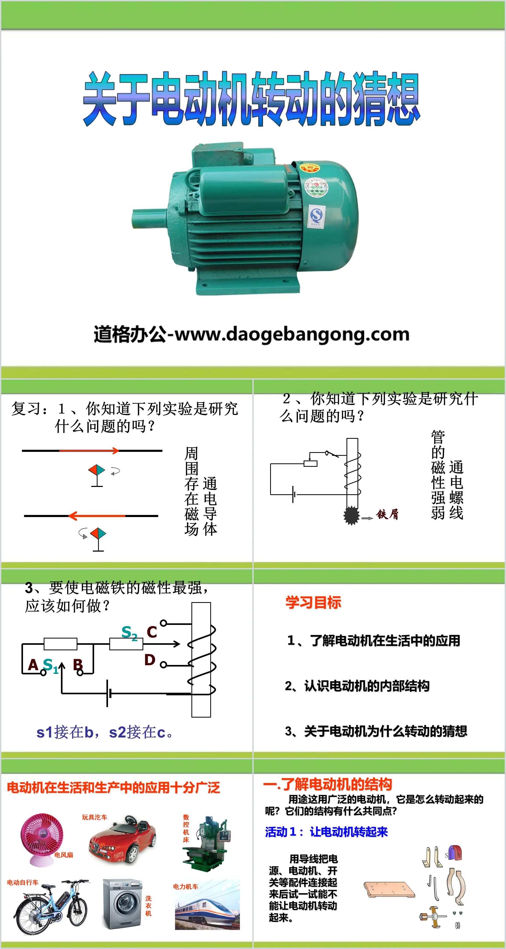 《关于电动机转动的猜想》电动机与发电机PPT课件
