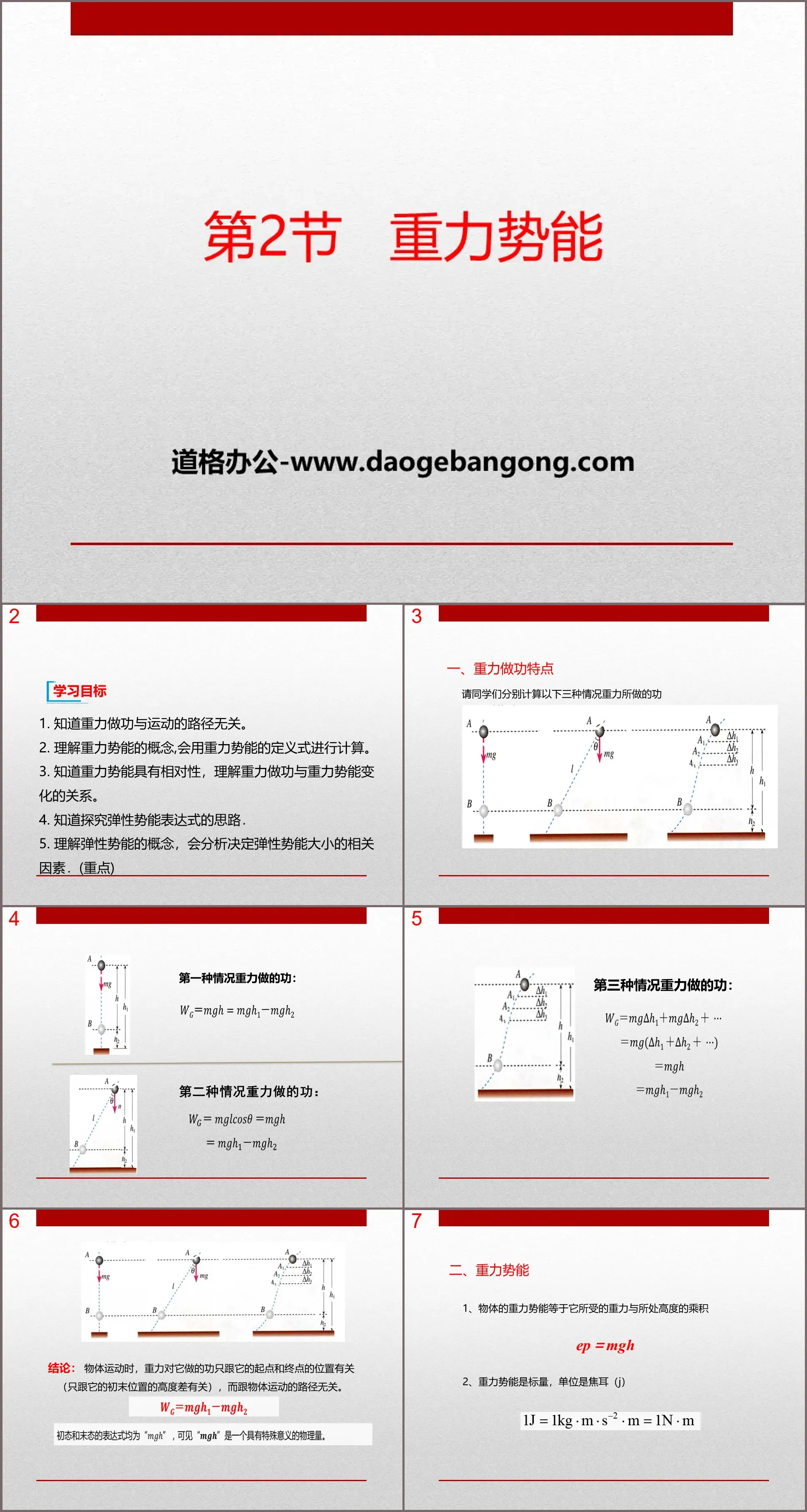 《重力势能》机械能守恒定律PPT课件