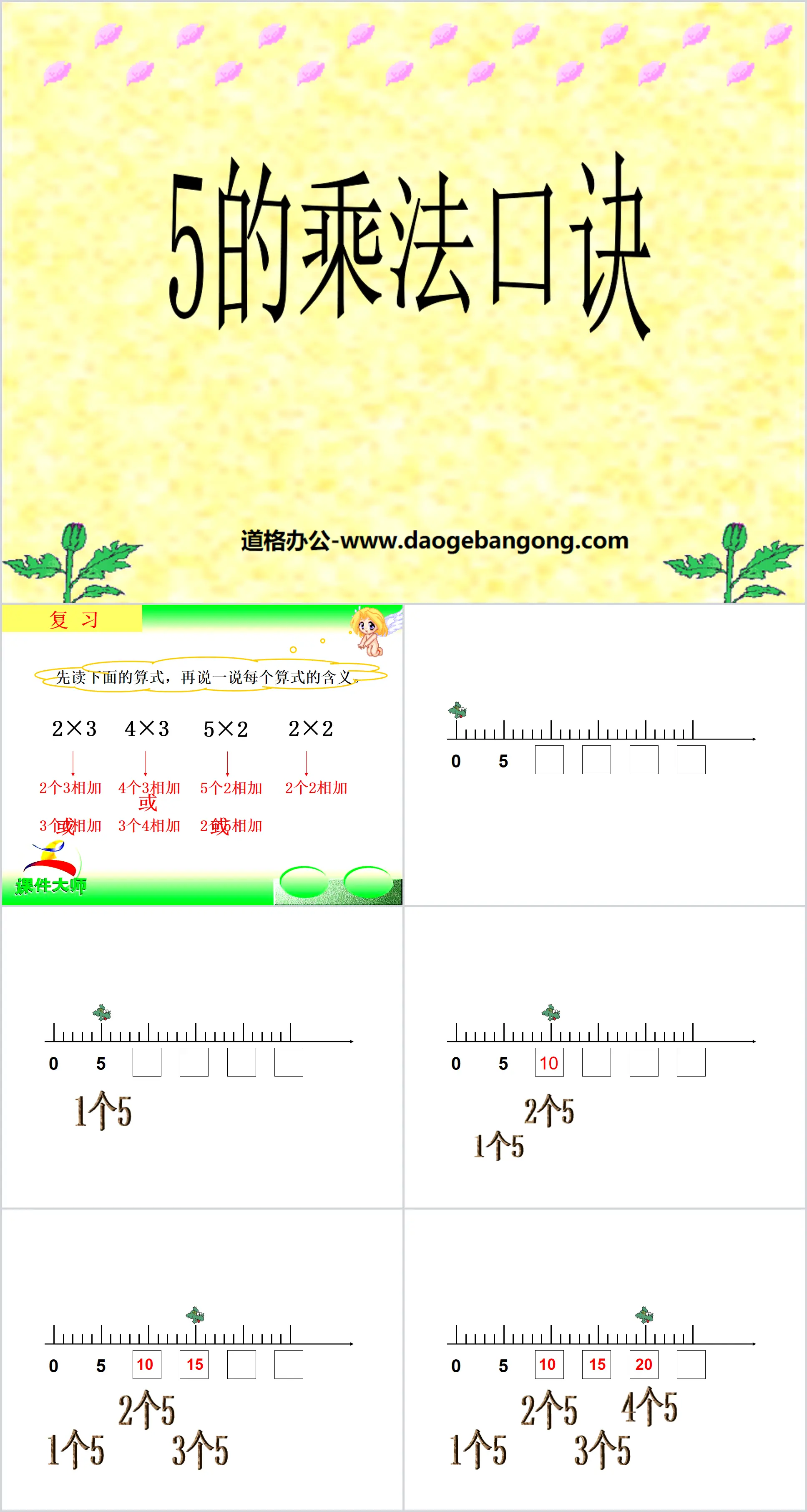 "Table de multiplication de 5" Multiplication dans les tables Didacticiel PPT 4