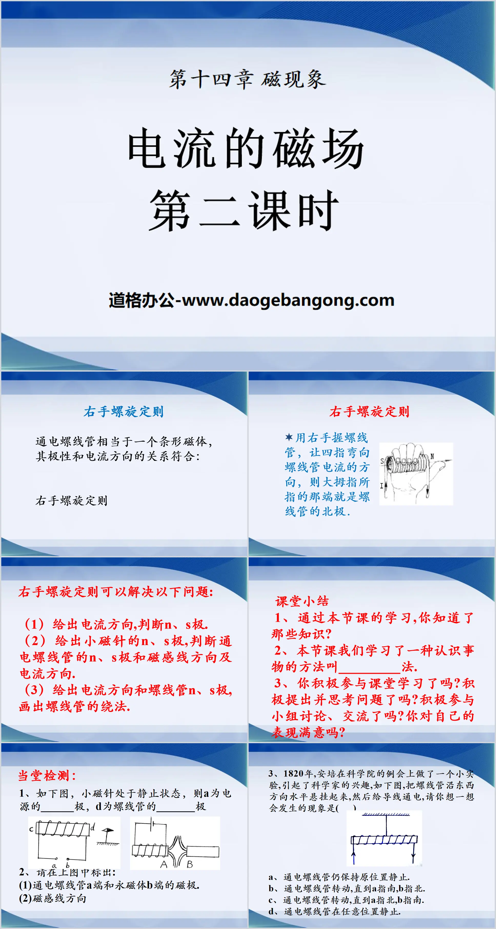 "Magnetic Field of Electric Current" Magnetic Phenomenon PPT Courseware 2