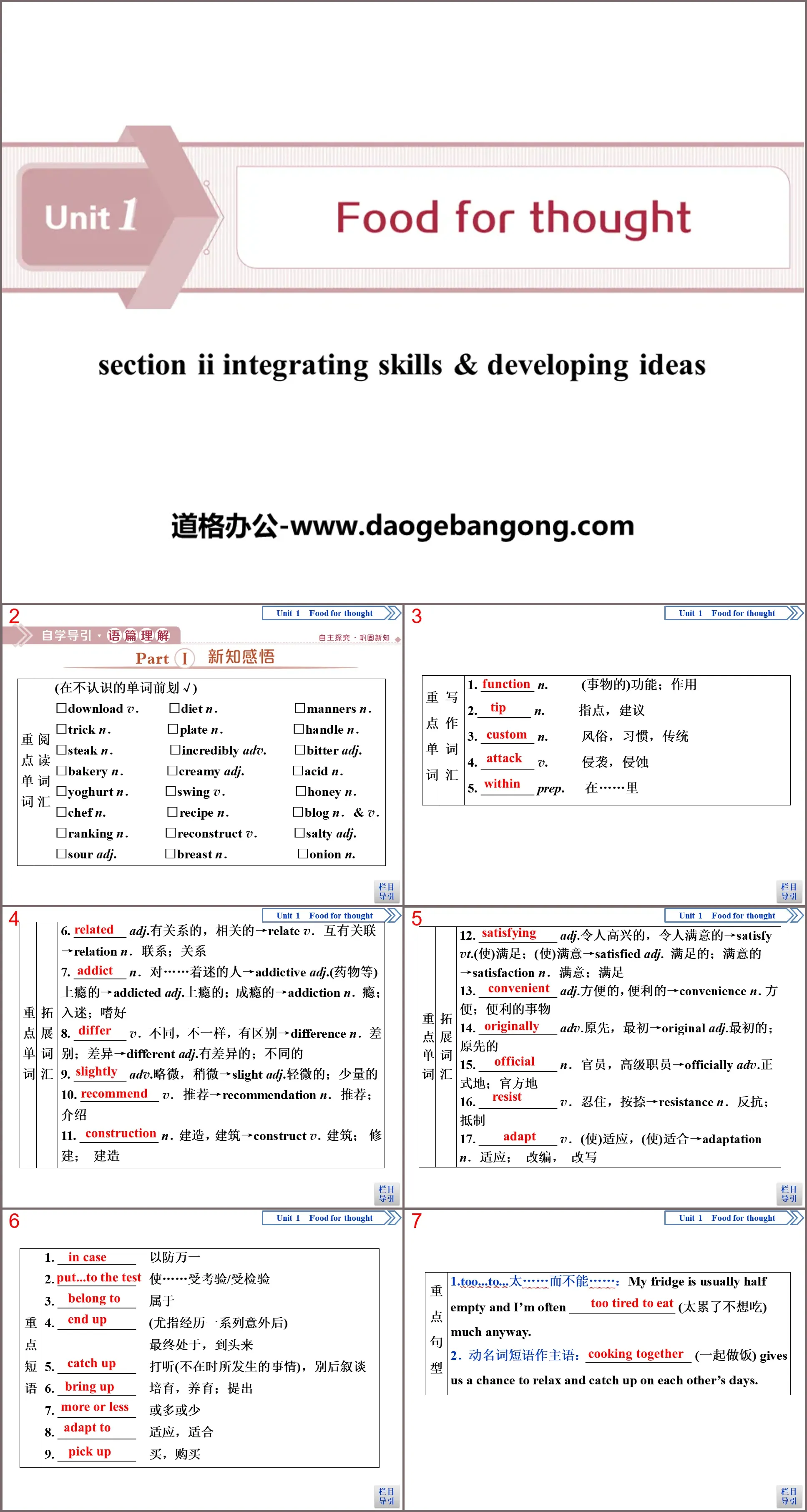 《Food for thought》SectionⅡPPT