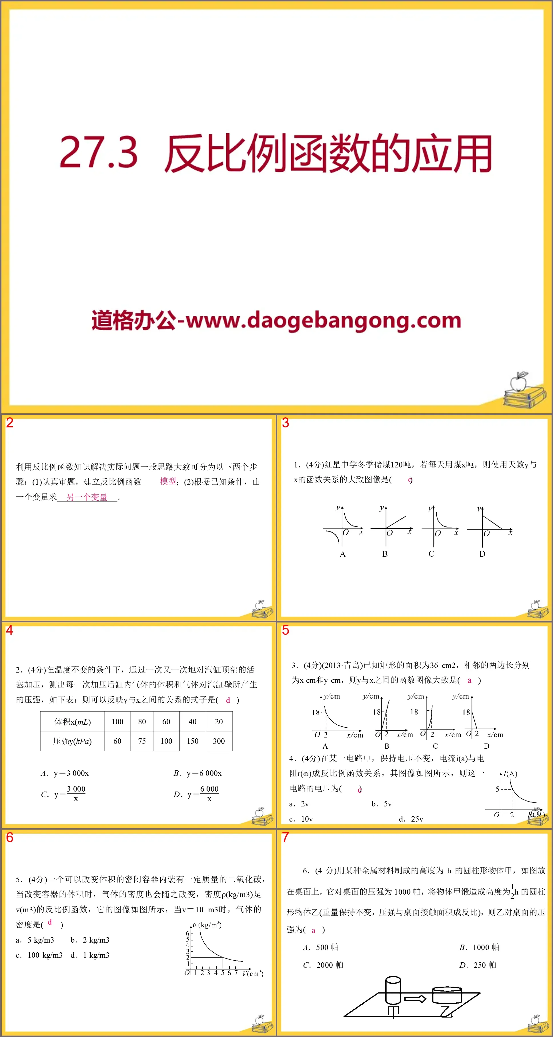 《反比例函数的应用》PPT课件