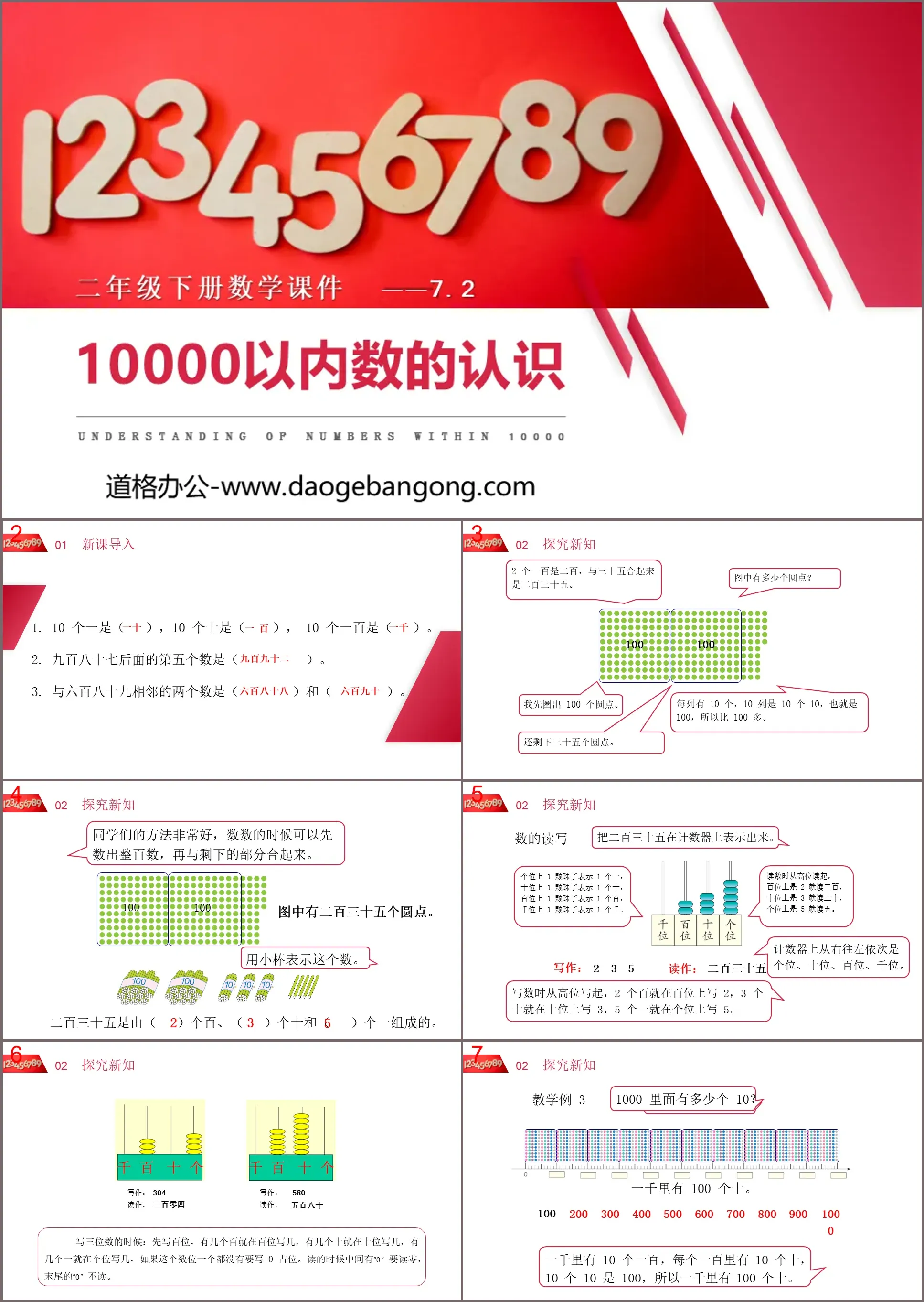 "Understanding of Numbers Within 10,000" PPT courseware download (Lesson 1)