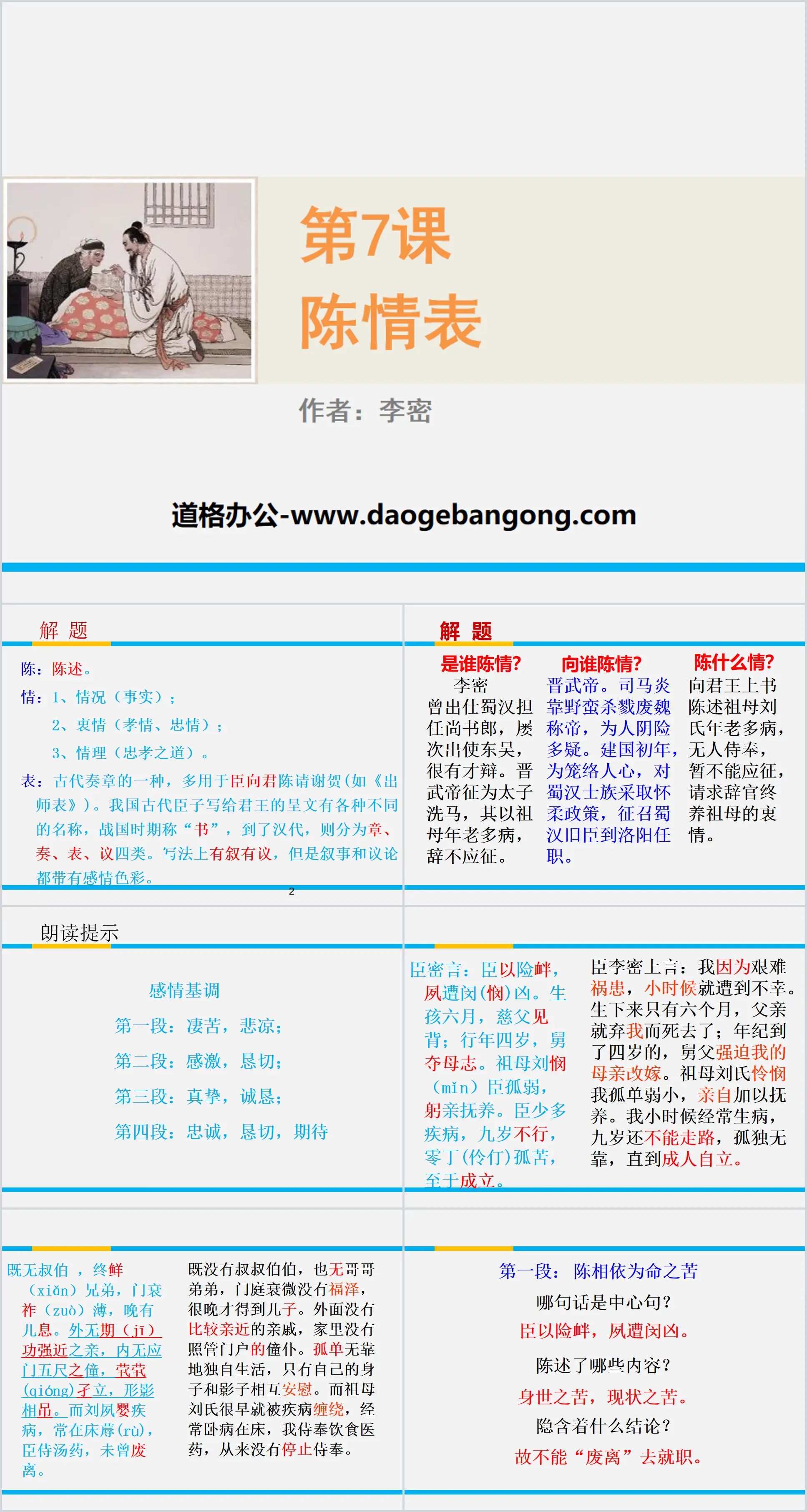 Didacticiel pédagogique PPT "Chen Qing Biao"