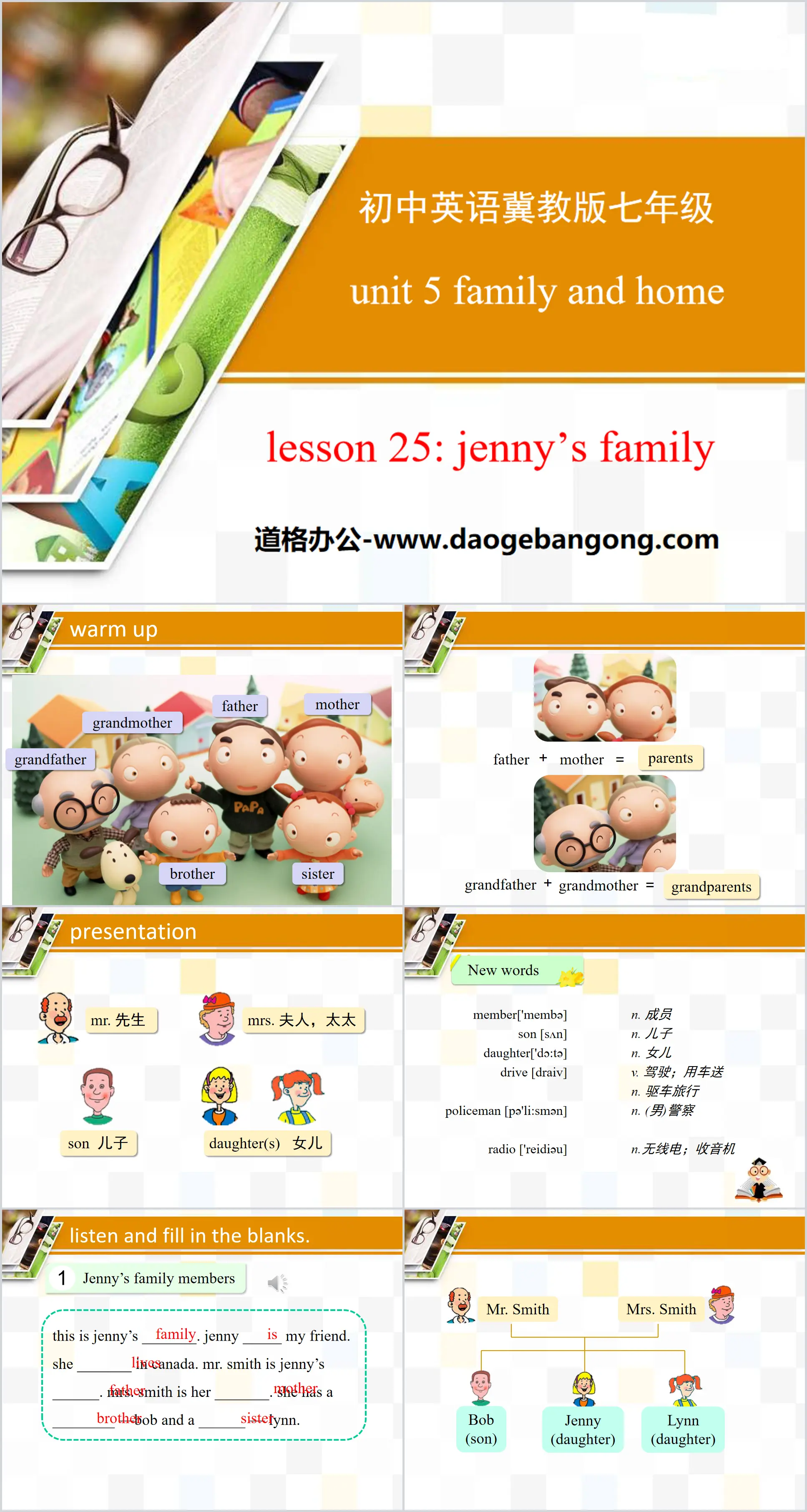 《Jenny's Family》Family and Home PPT
