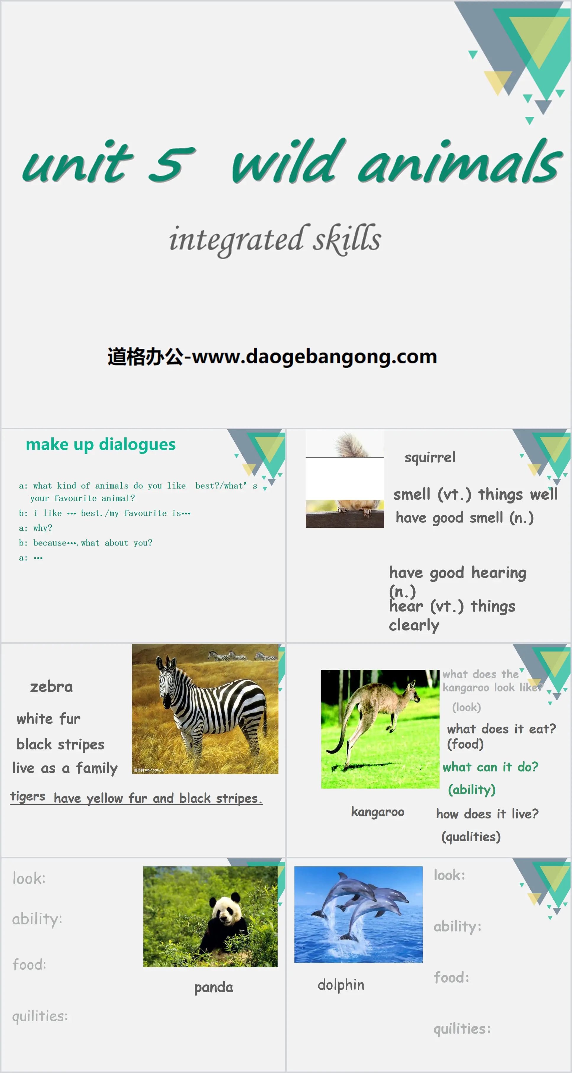 《Wild animals》integrated SkillsPPT课件
