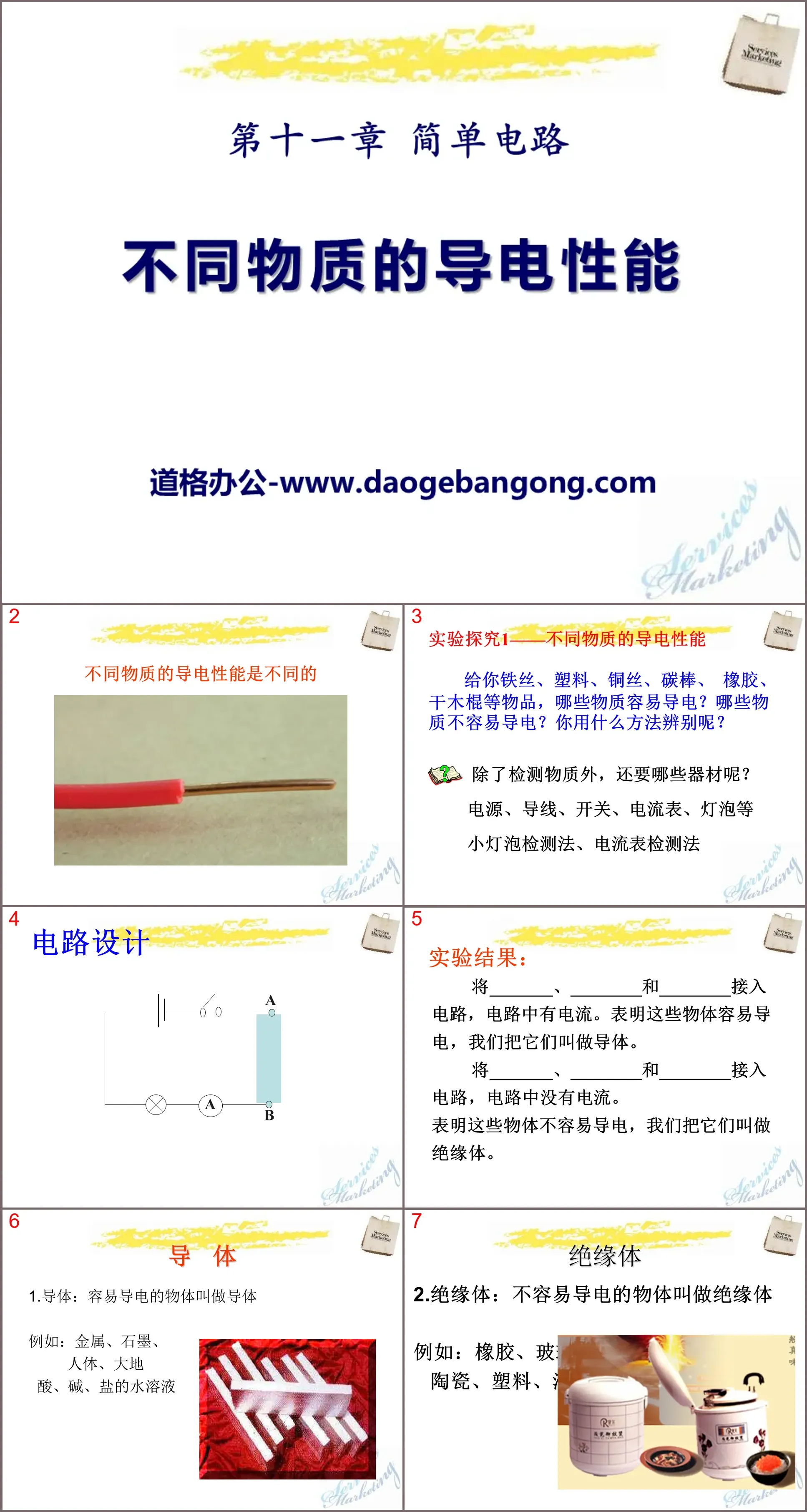 《不同物质的导电性能》简单电路PPT课件3
