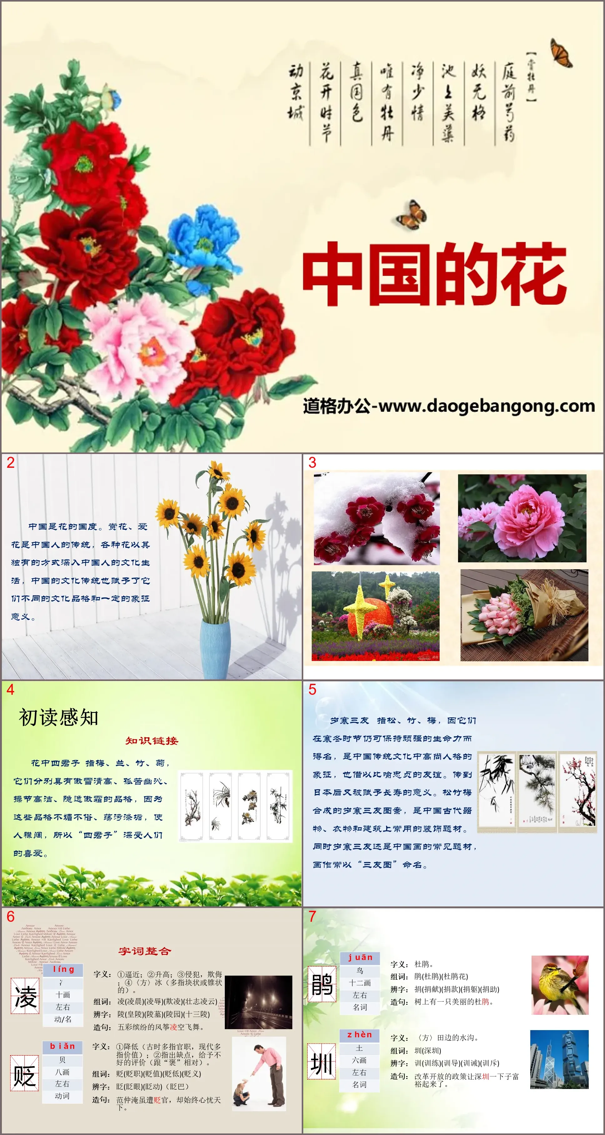 《中国的花》PPT