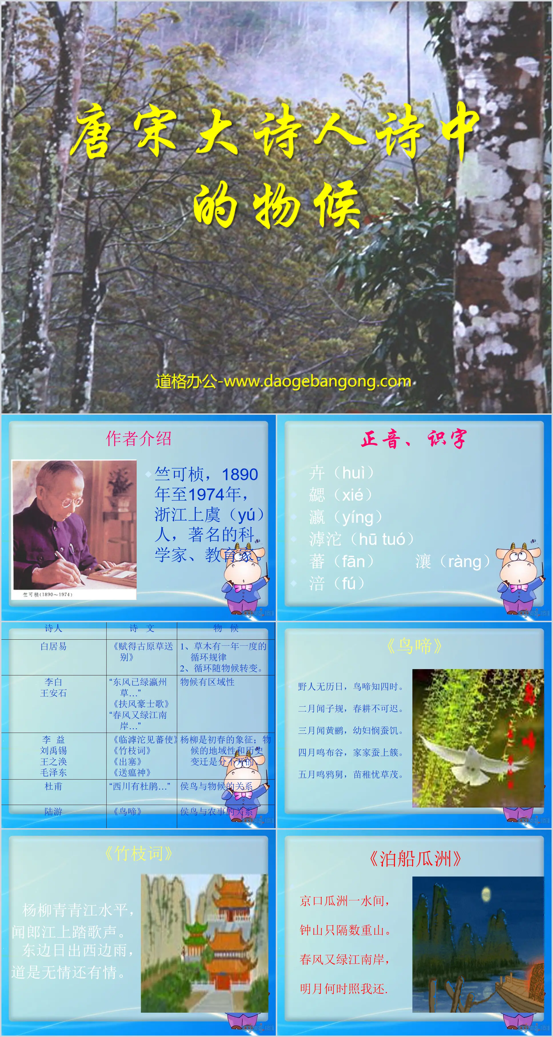 "Phenology in the Poems of Great Poets of the Tang and Song Dynasties" PPT Courseware 2