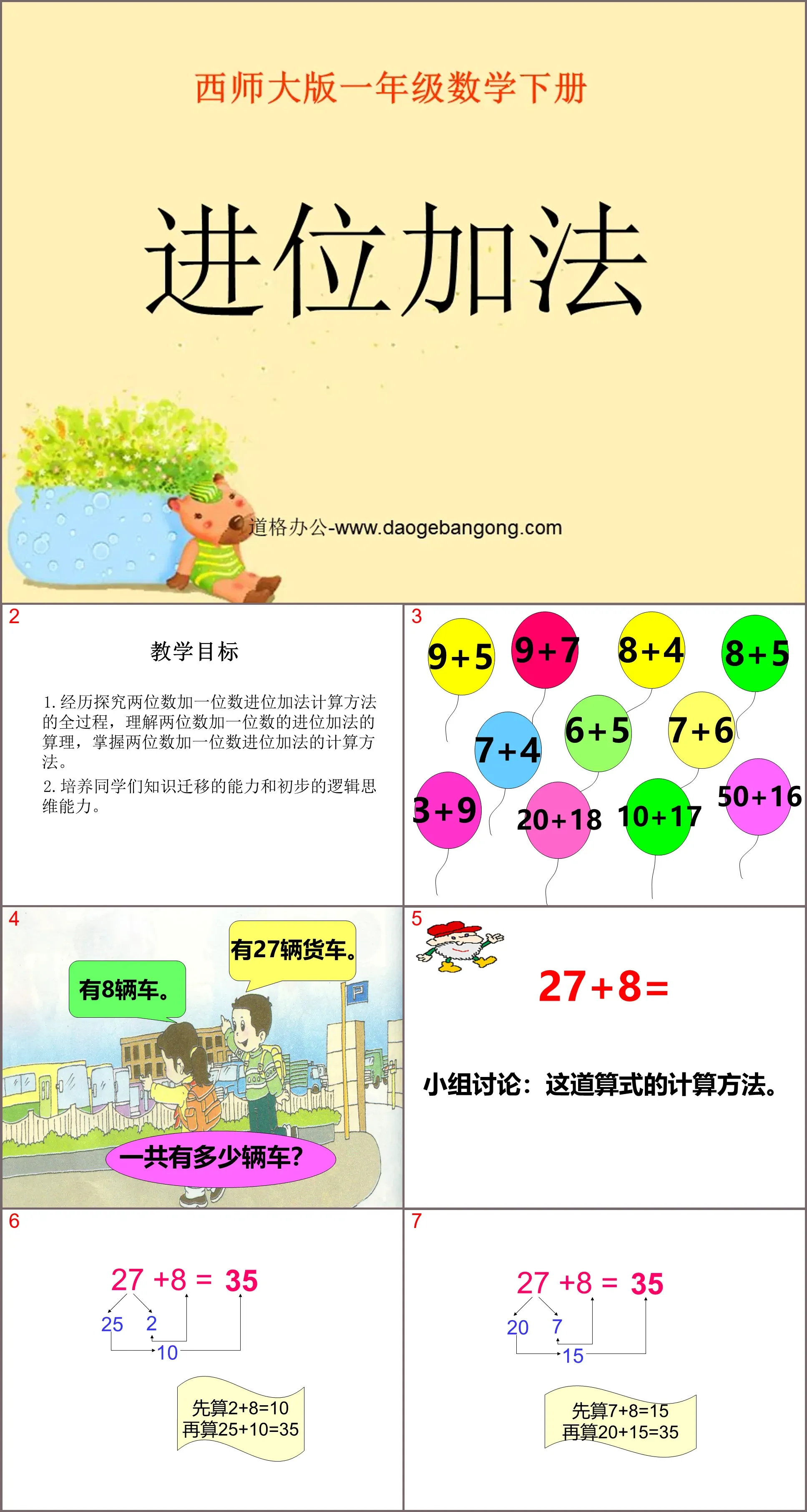 Didacticiel PPT "Carry Addition" pour l'addition et la soustraction dans les 100