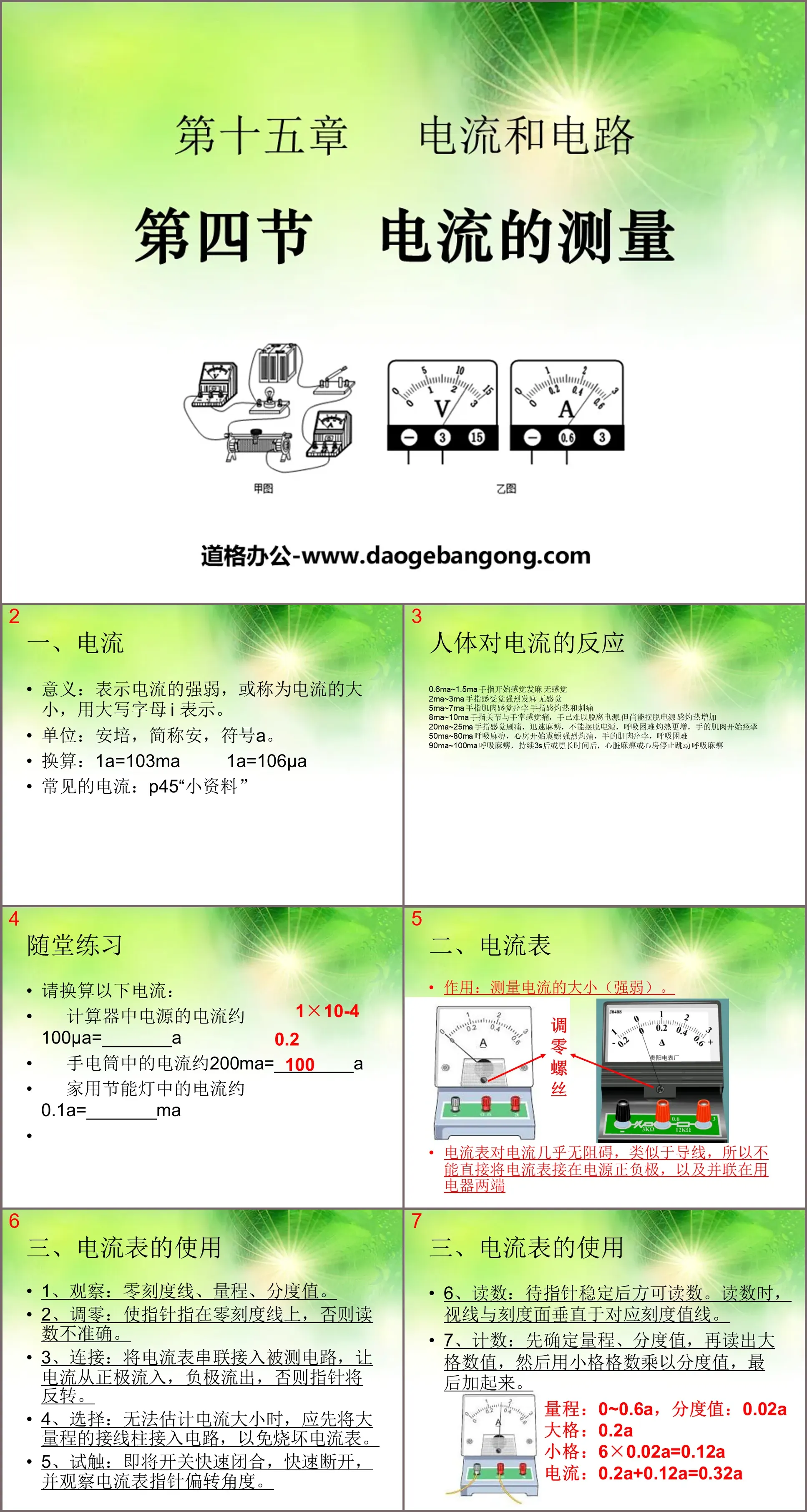 《電流的測量》電流與電路PPT課件2