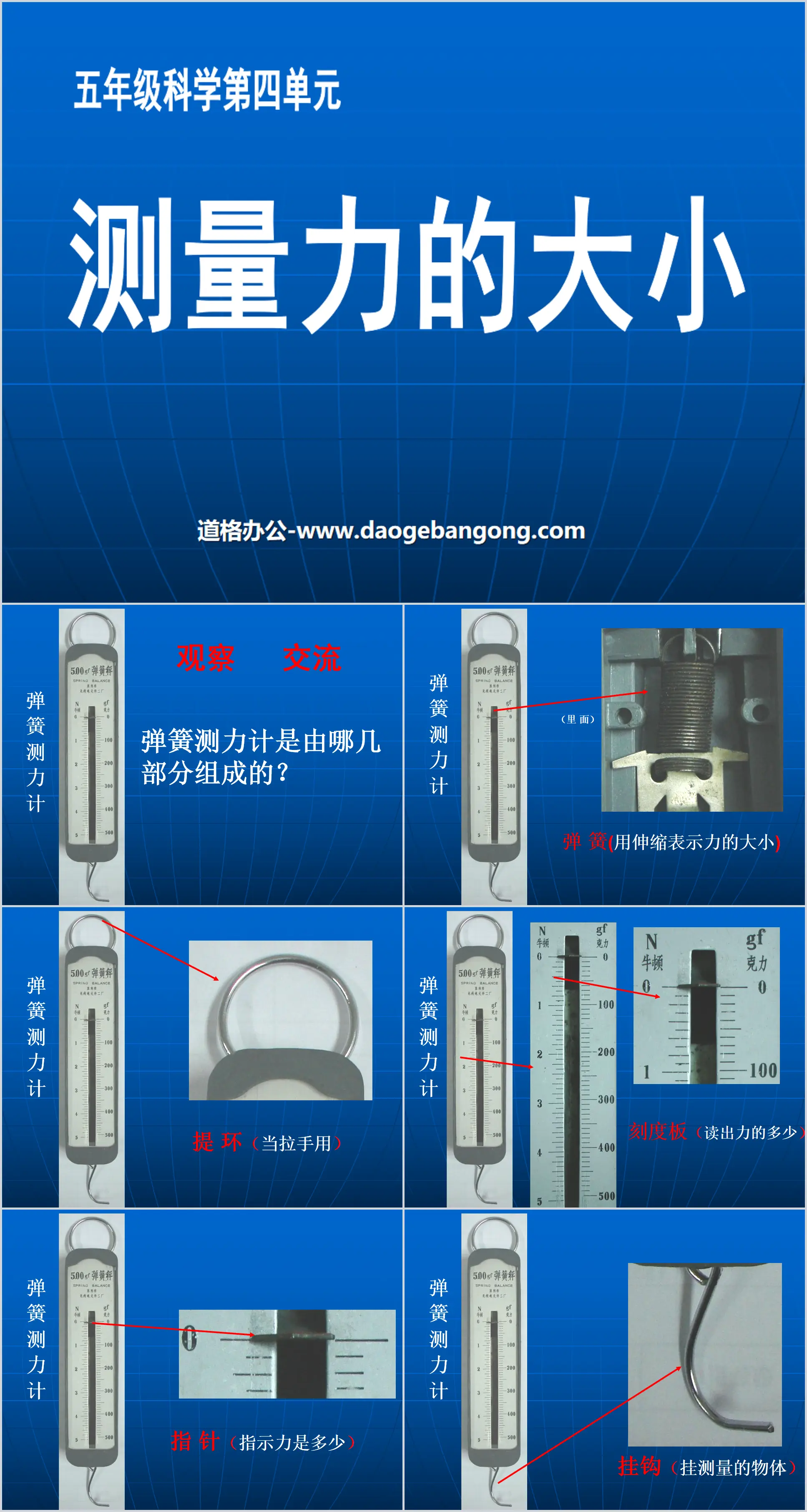 《测量力的大小》运动和力PPT课件
