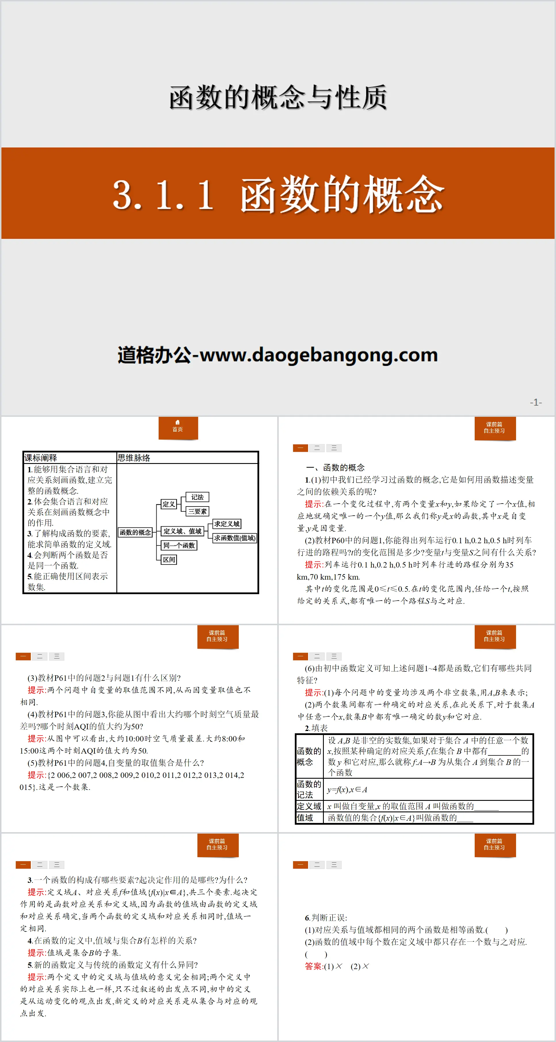 《函数的概念》函数的概念与性质PPT
