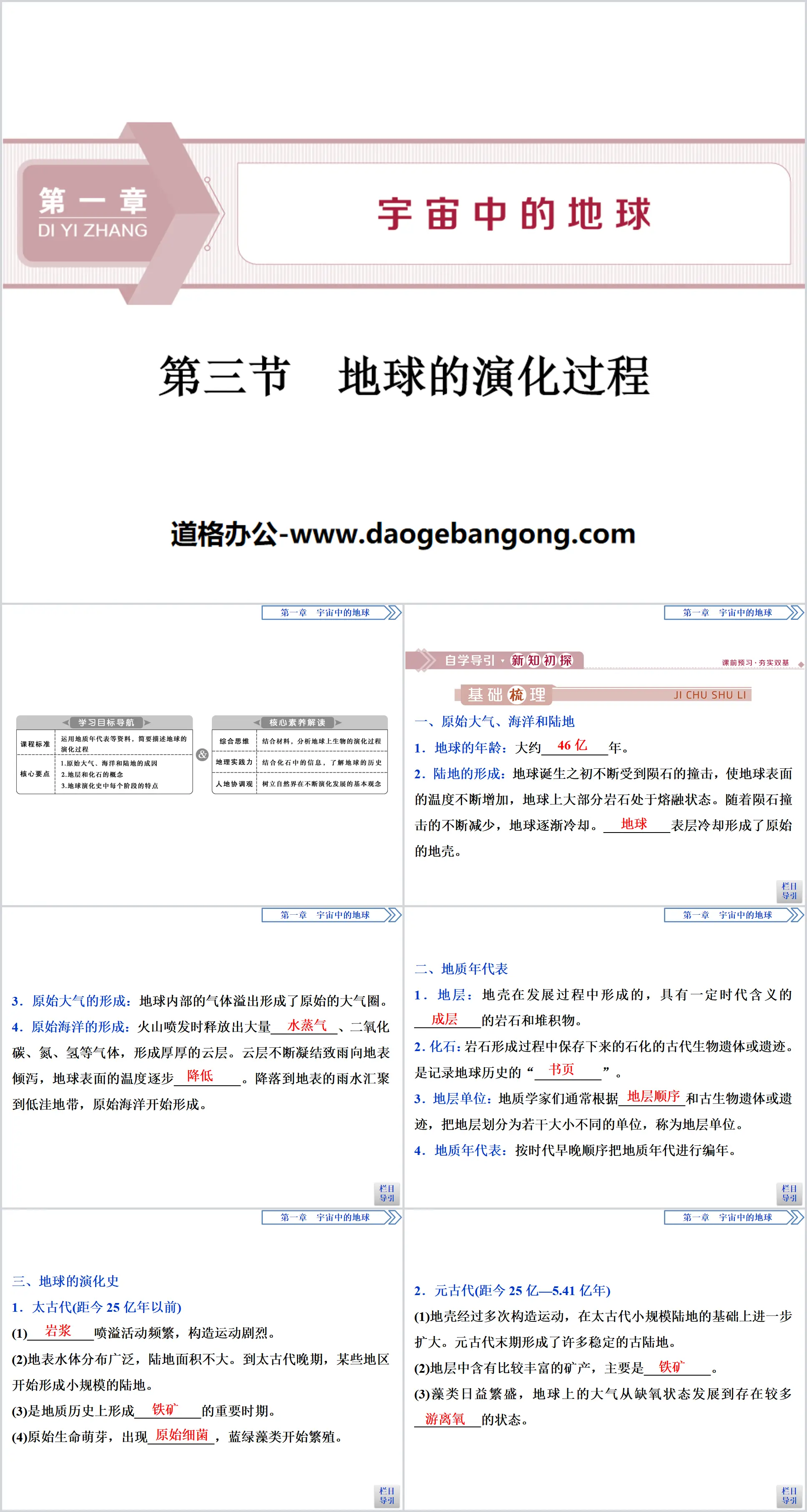 《地球的演化过程》宇宙中的地球PPT课件
