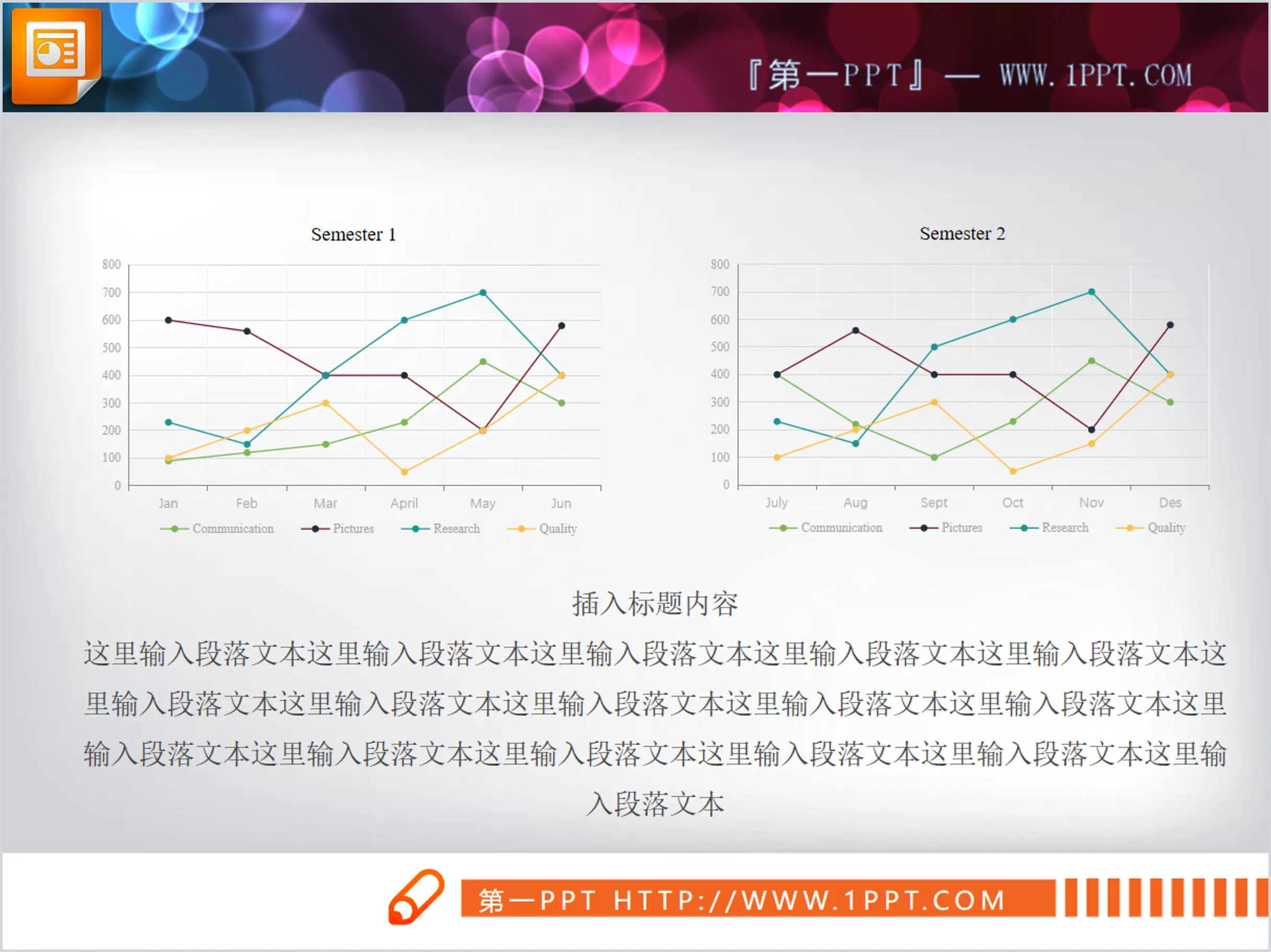 兩個數據比較分析PPT折線圖